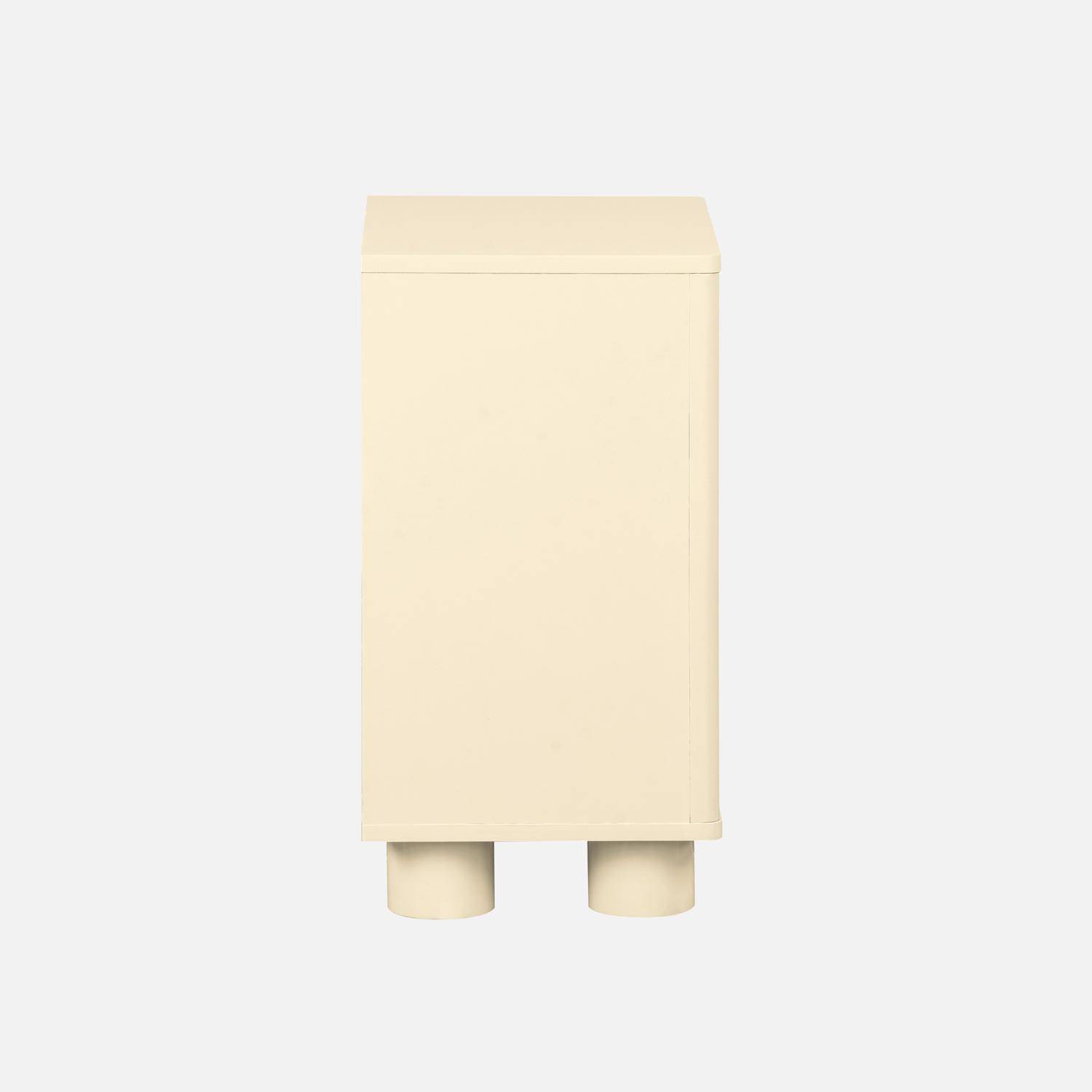 Wood effect bedside table with 1 reversible door beige 40x30x57 cm - Pondi,sweeek,Photo7