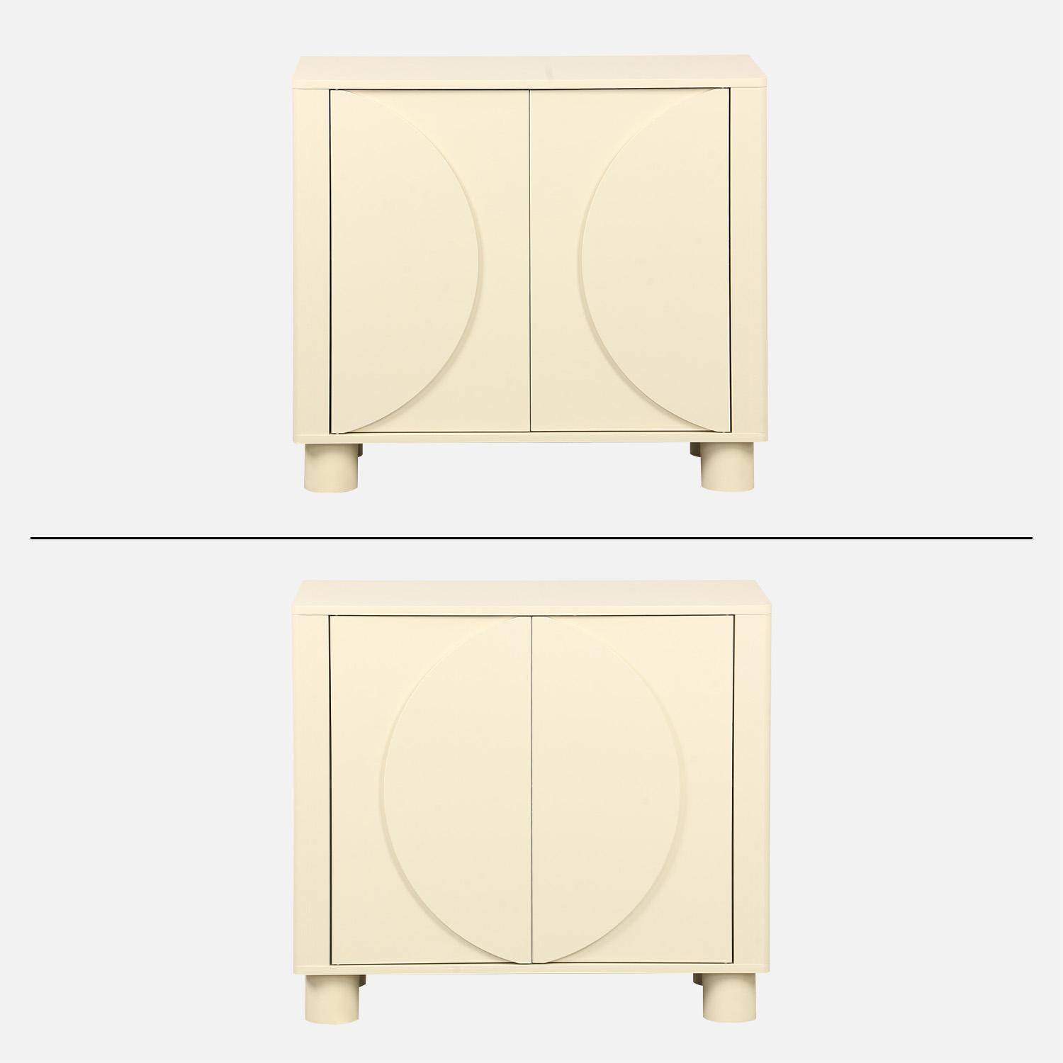 Buffet décor bois beige 2 portes 80cm Pondi Photo2