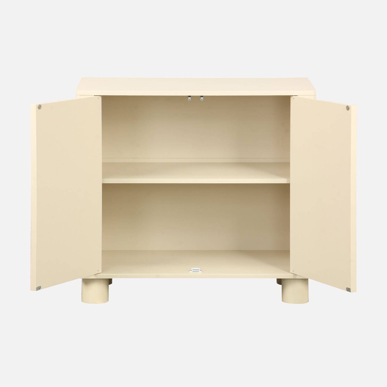 Buffet décor bois beige 2 portes 80cm Pondi Photo3