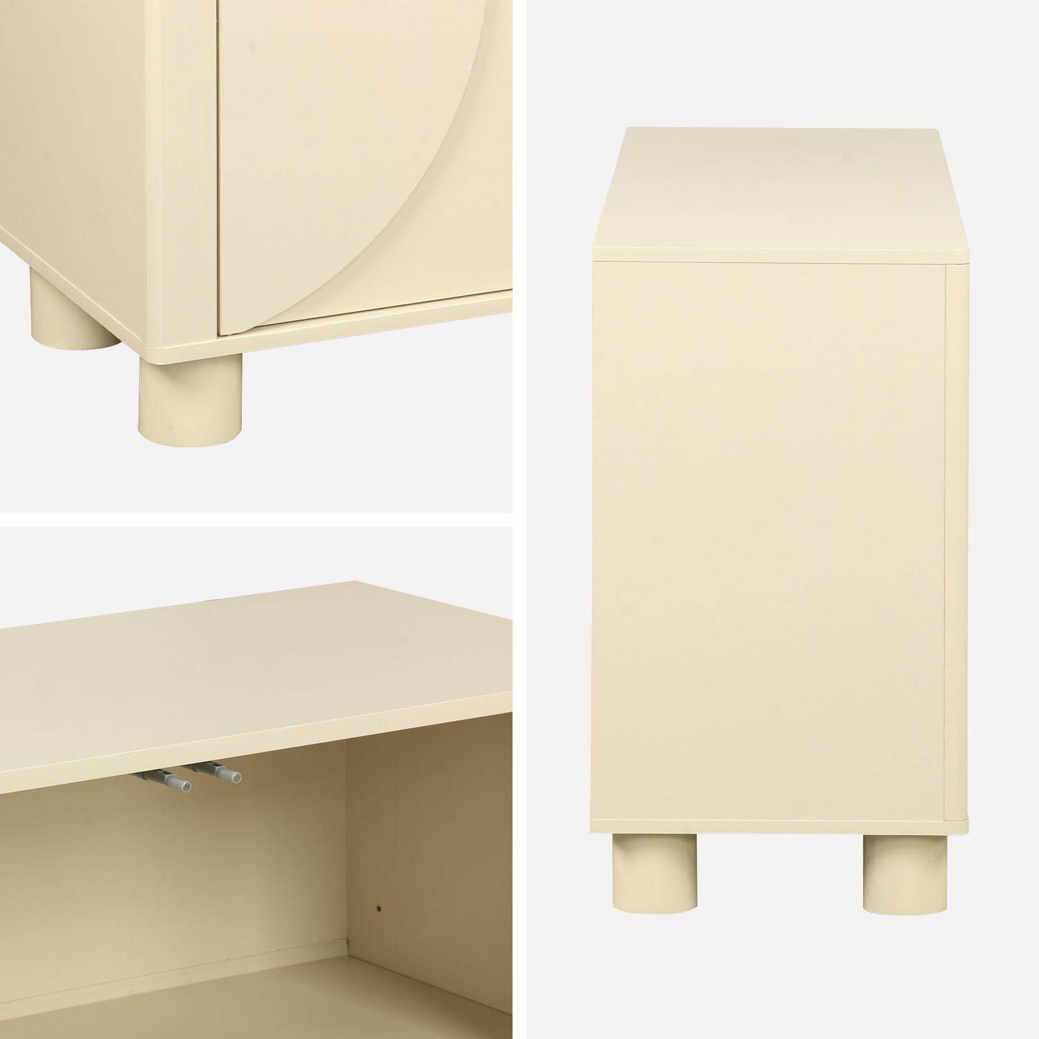 Mesita de noche efecto madera de mango con 1 puerta reversible Beige - 40x30x57 cm Photo5