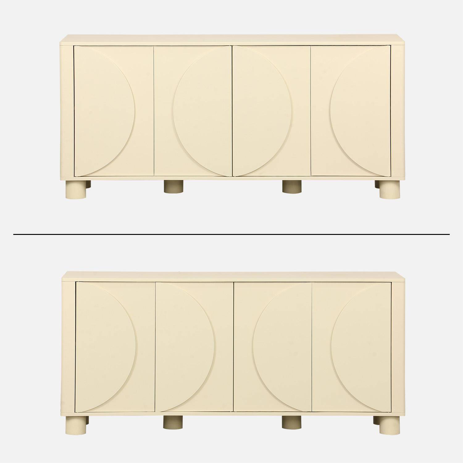 Mesita de noche efecto madera de mango con 1 puerta reversible Beige - 40x30x57 cm,sweeek,Photo2