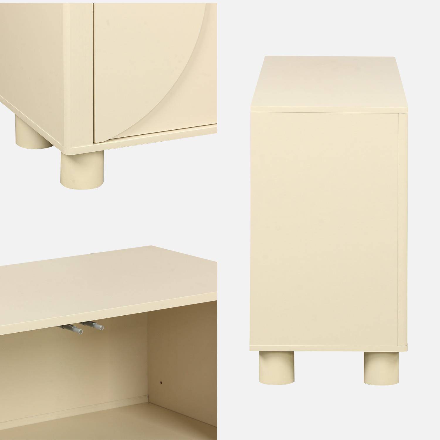 Aparador efecto madera con 4 puertas, 155cm, Pondi, Beige, 40x30x57 cm Photo5