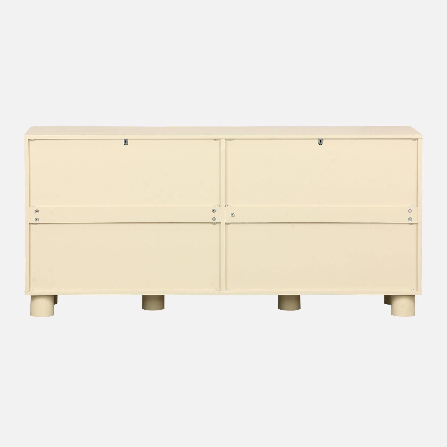Mesita de noche efecto madera de mango con 1 puerta reversible Beige - 40x30x57 cm,sweeek,Photo4