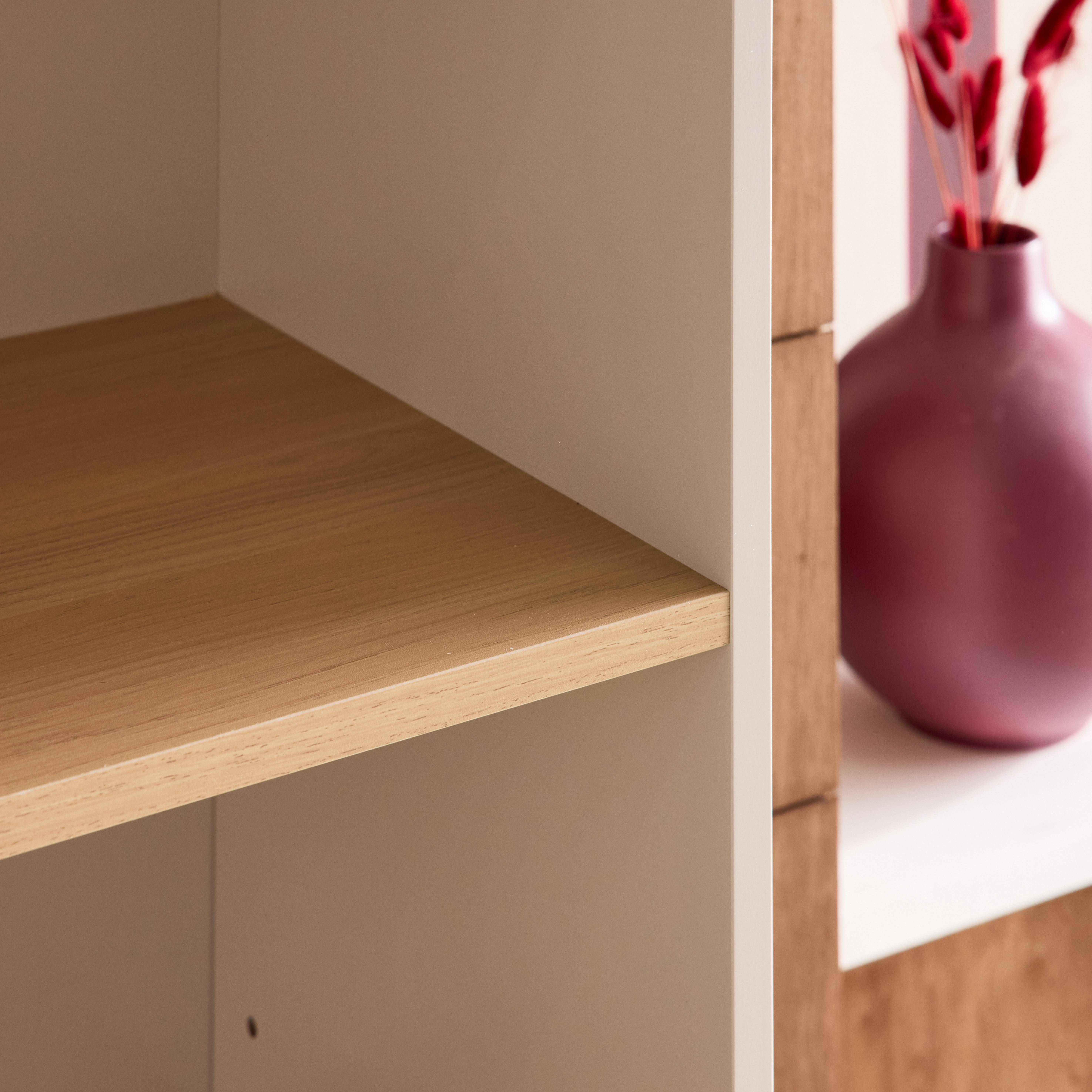 Shelving unit bookcase metal and wood decor 6 levels beige and natural  - Ashton Photo4