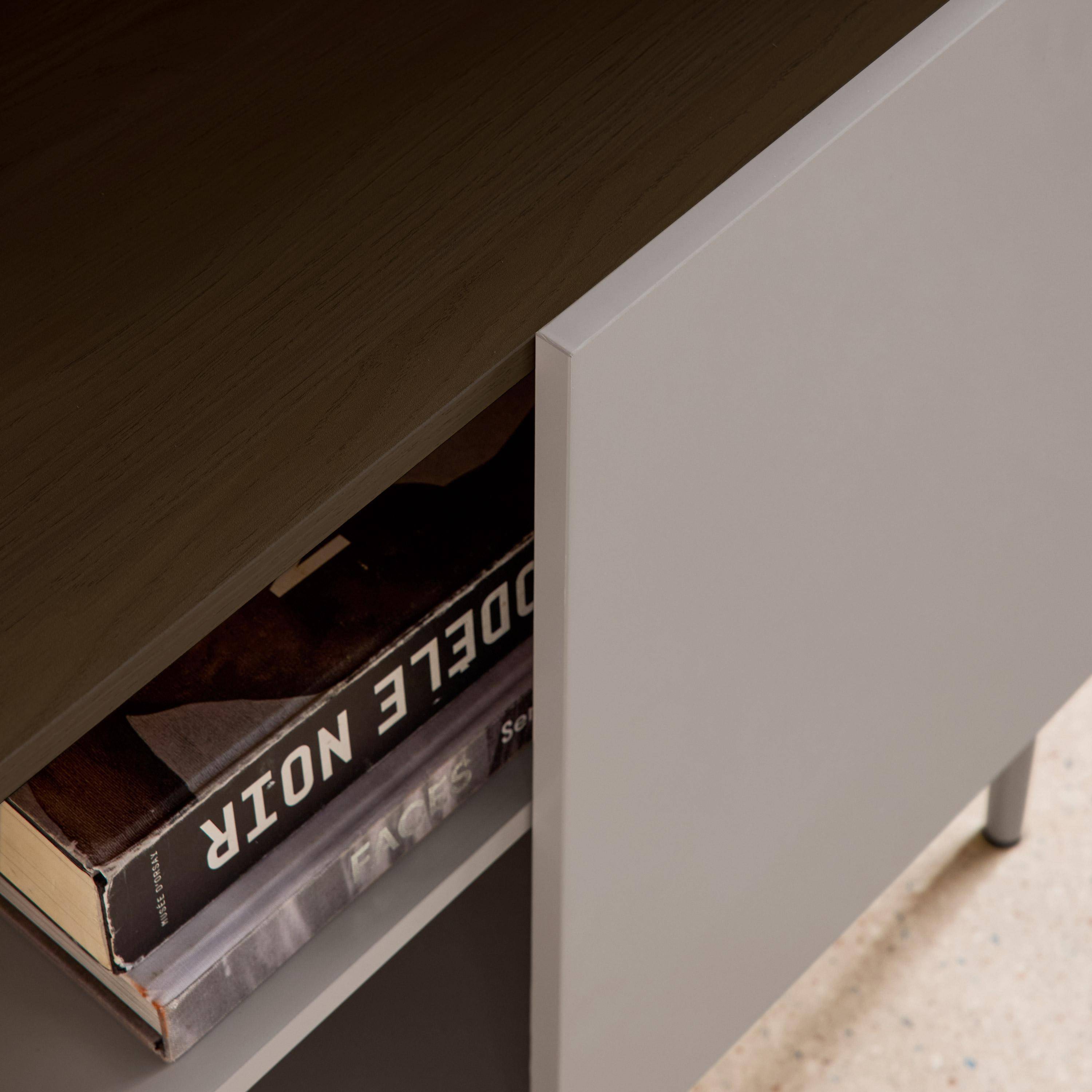 Regał, biblioteka metalowa i dekor drewniany 6 poziomów szary i orzech - Ashton,sweeek,Photo5