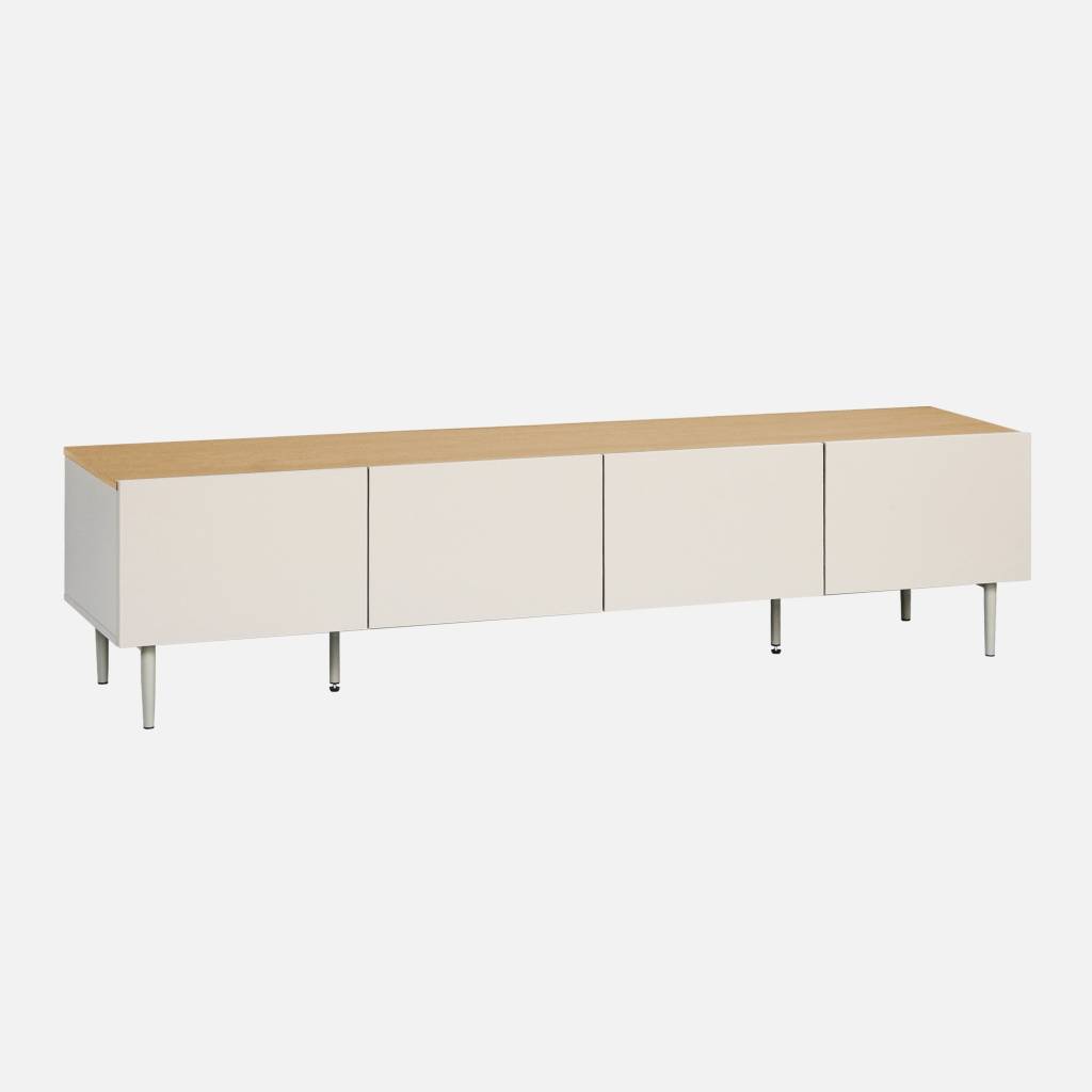 TV-meubel 4 deuren metaal en houtdecor 180cm naturel en beige
