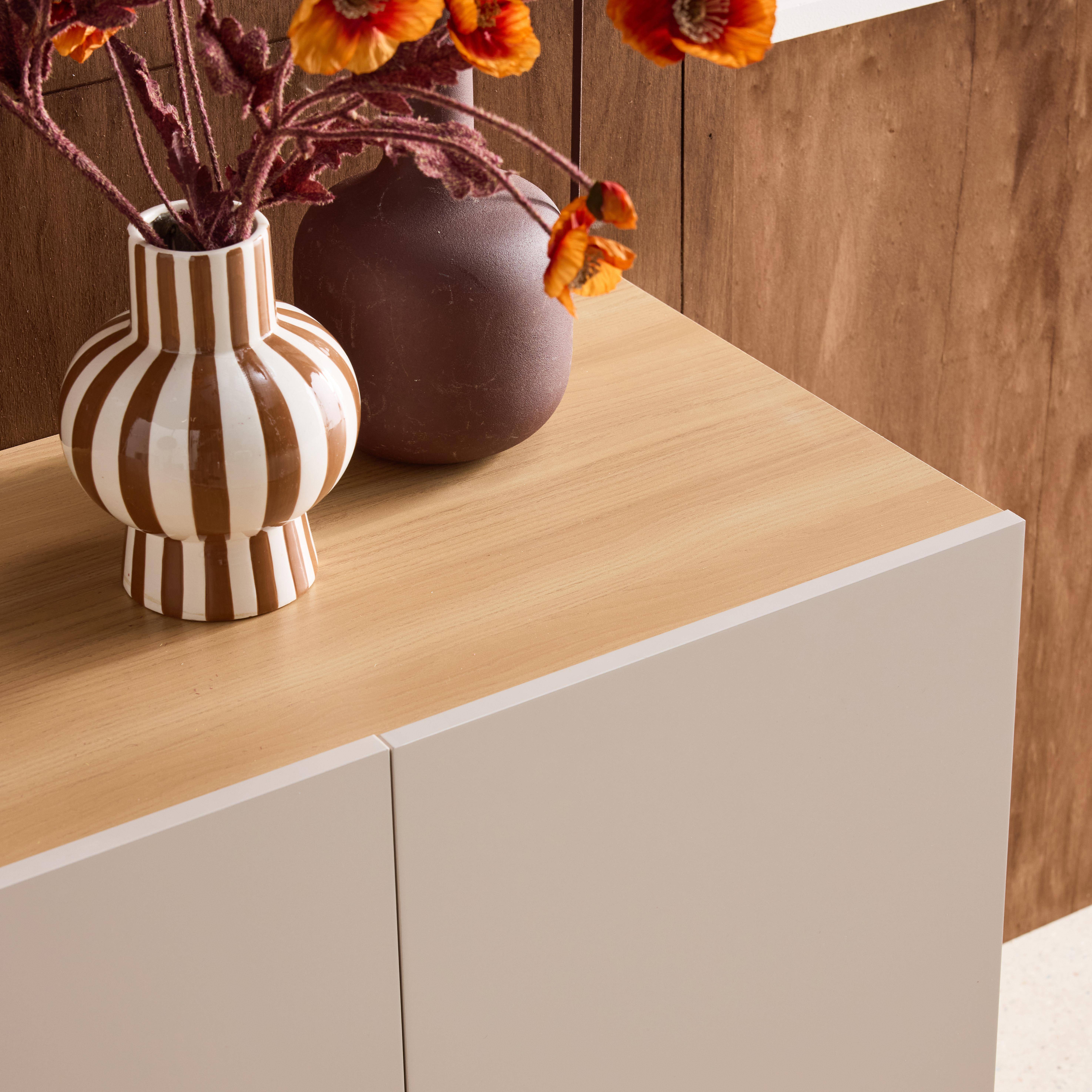 Sideboard metal and wood decor 3 doors 120 cm beige and natural - Ashton,sweeek,Photo5