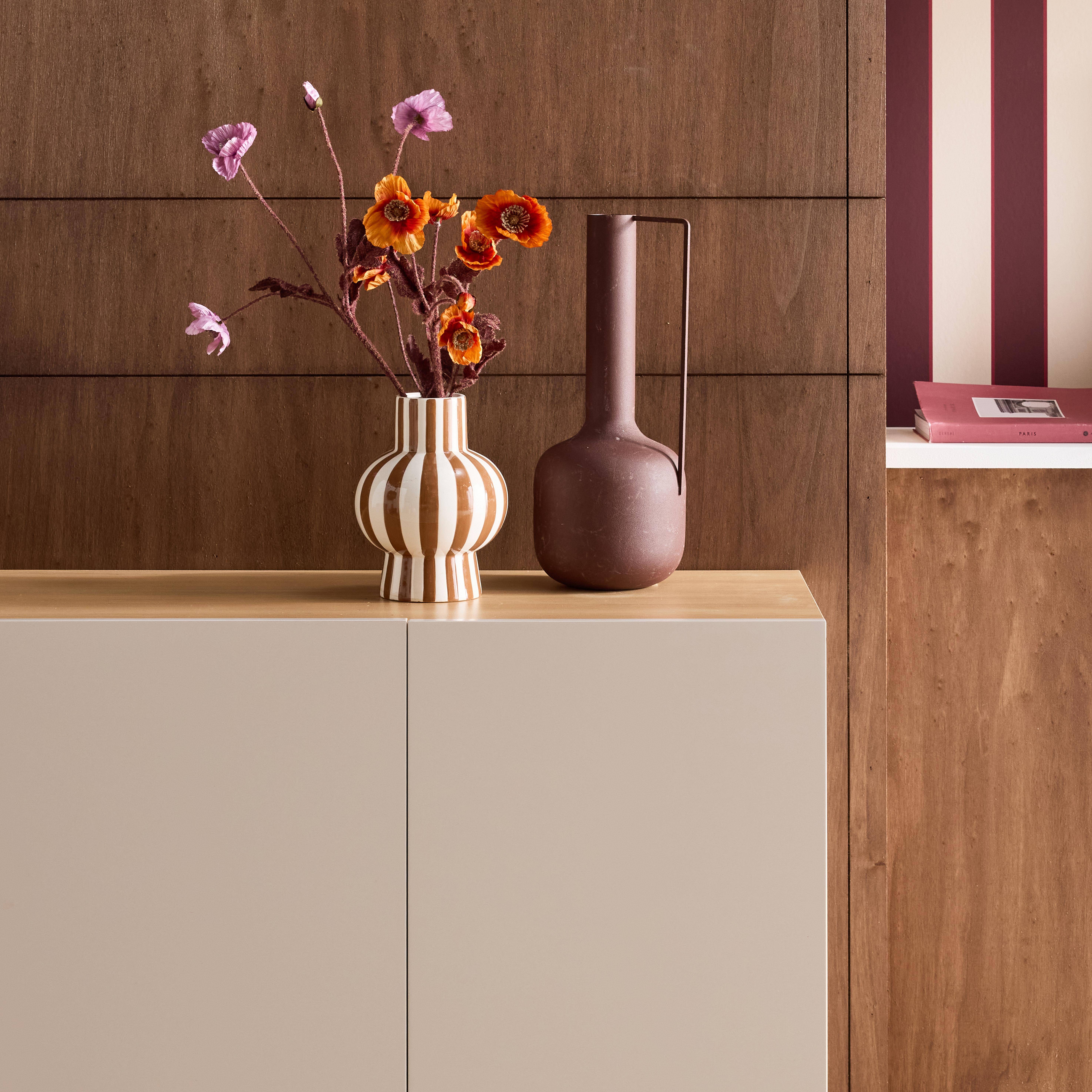 Sideboard metal and wood decor 3 doors 120 cm beige and natural - Ashton Photo4