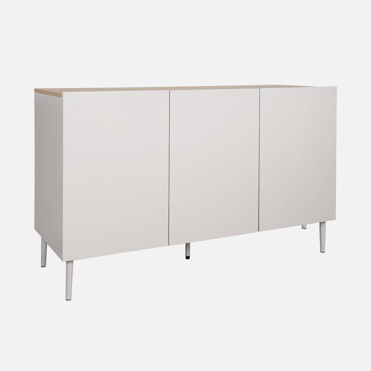 Sideboard metal and wood decor 3 doors 120 cm beige and natural - Ashton,sweeek,Photo6