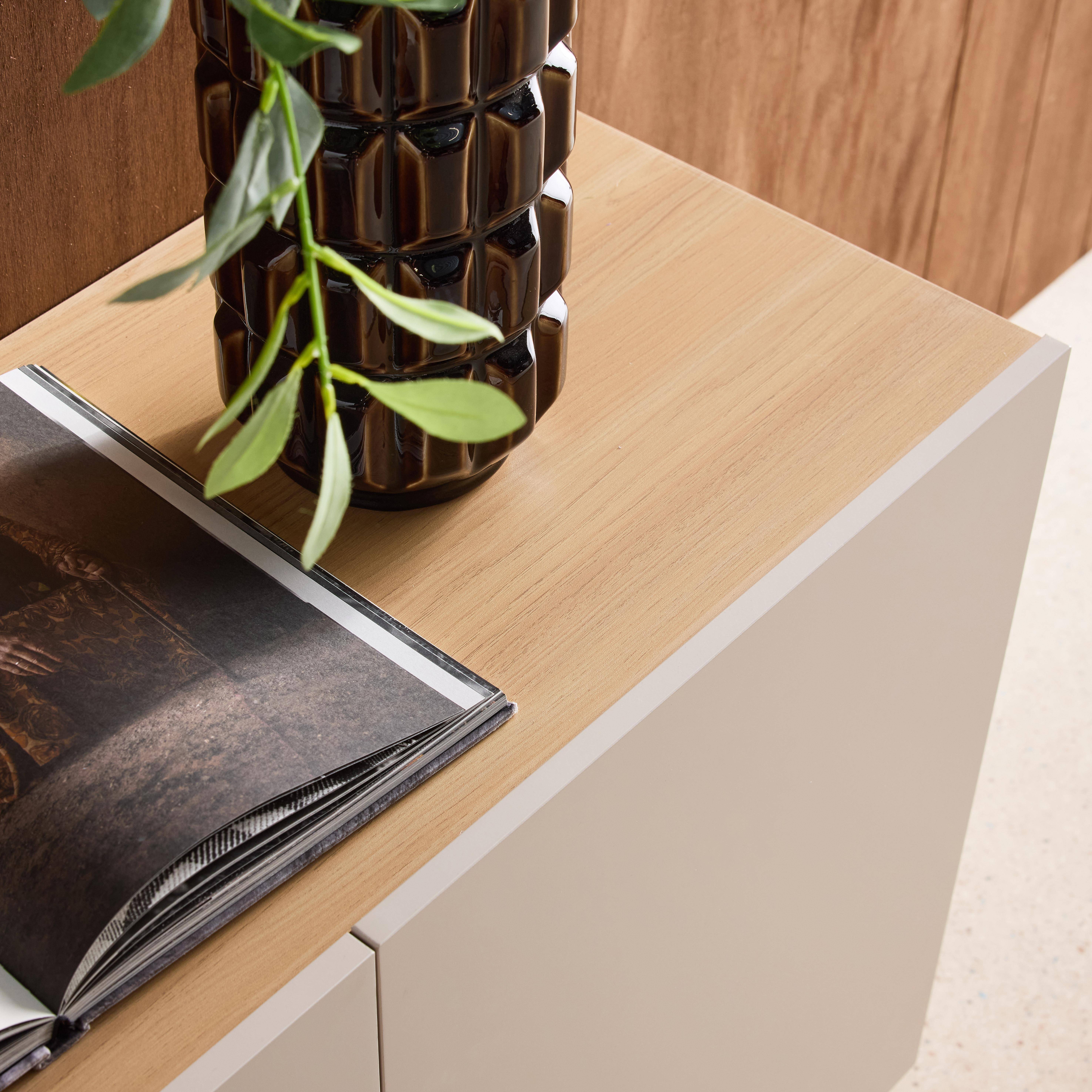 Sideboard metal and wood decor 3 doors 150 cm beige and natural - Ashton Photo5