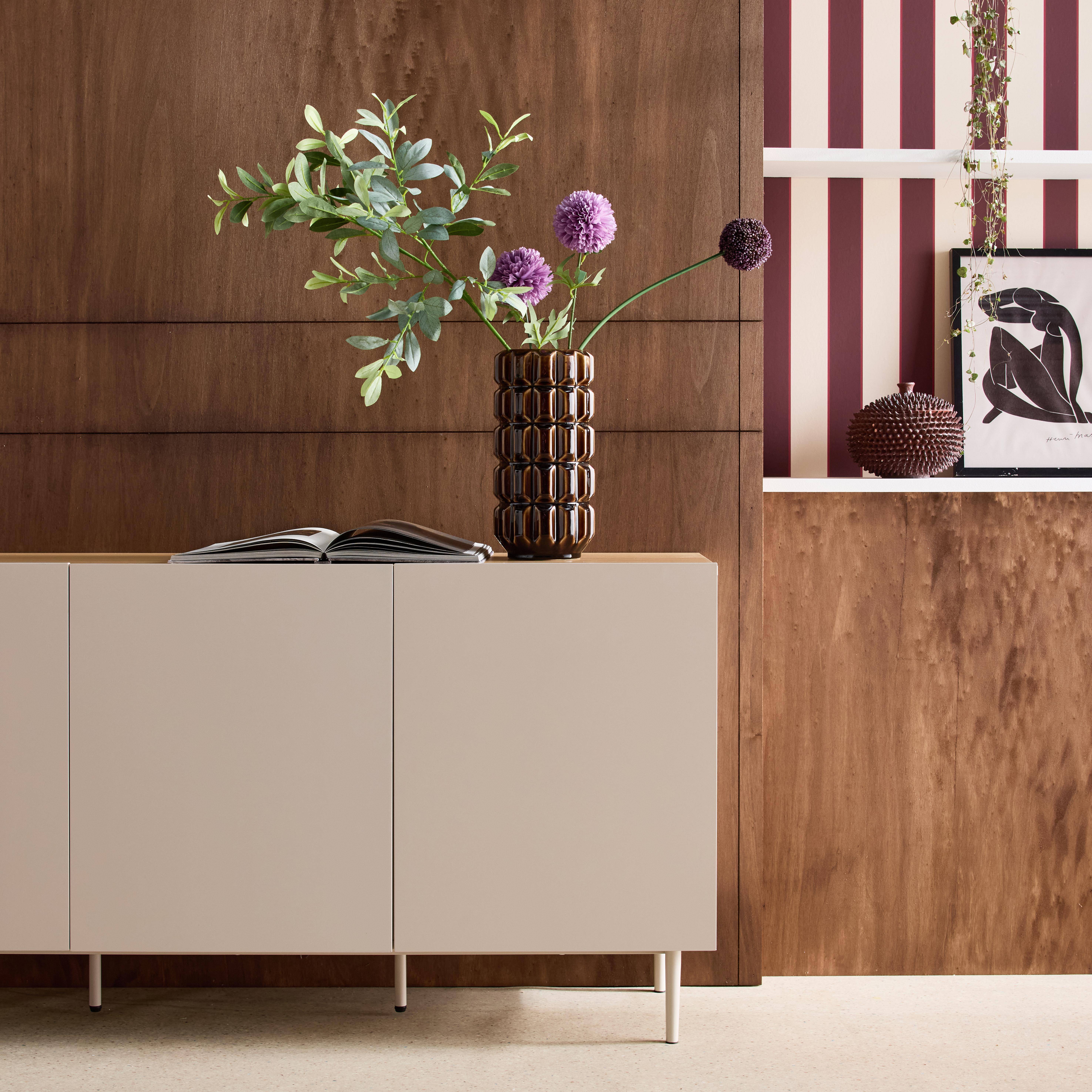 Sideboard metal and wood decor 3 doors 150 cm beige and natural - Ashton Photo4