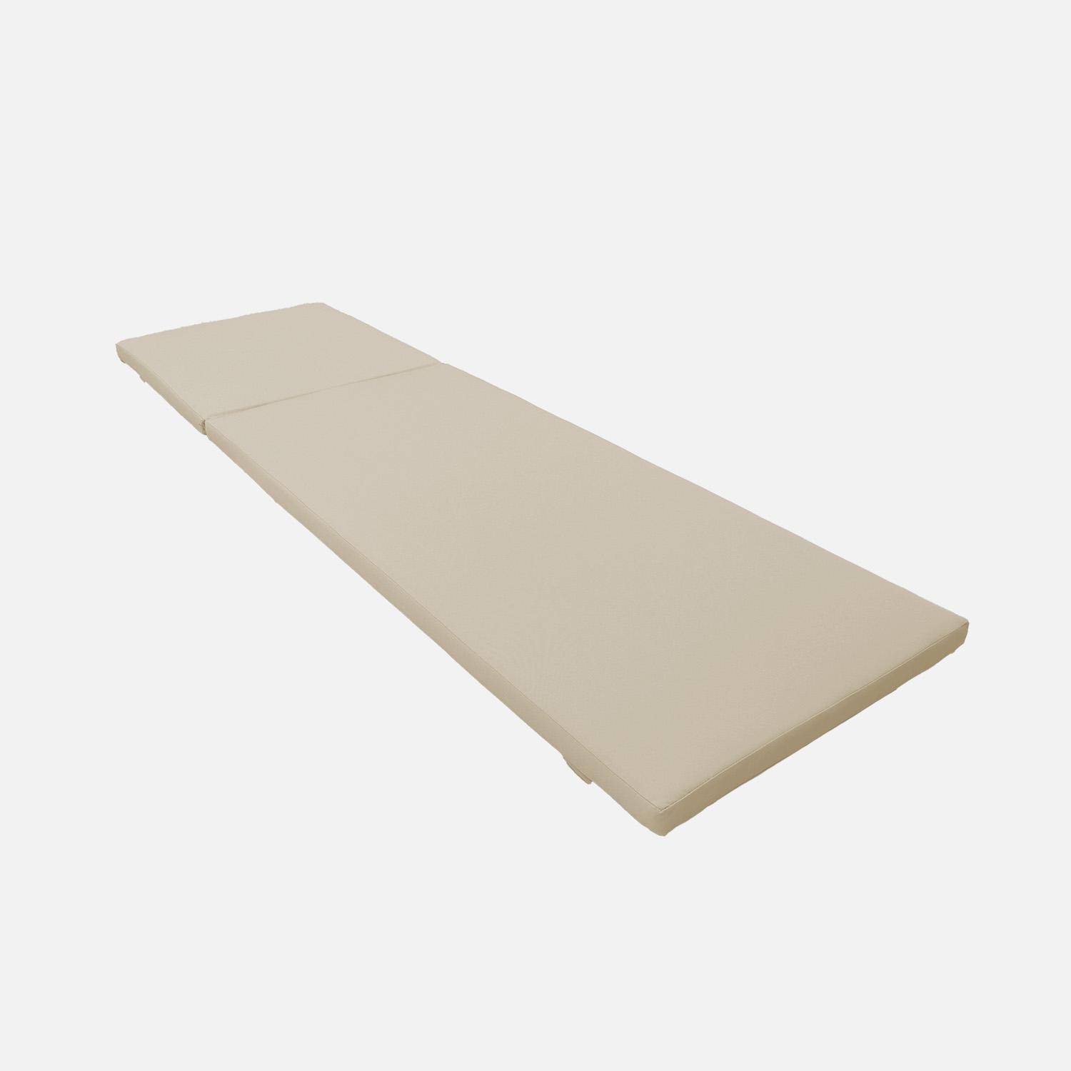 Set 2 coprisedili per lettino prendisole Beige - 195x60x5.5 cm,sweeek,Photo2