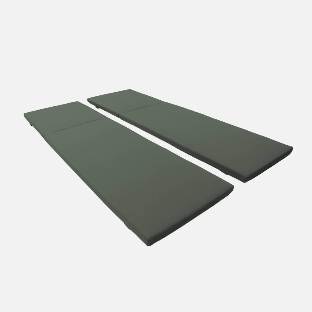 Set 2 coprisedili per lettino prendisole, Verde kaki