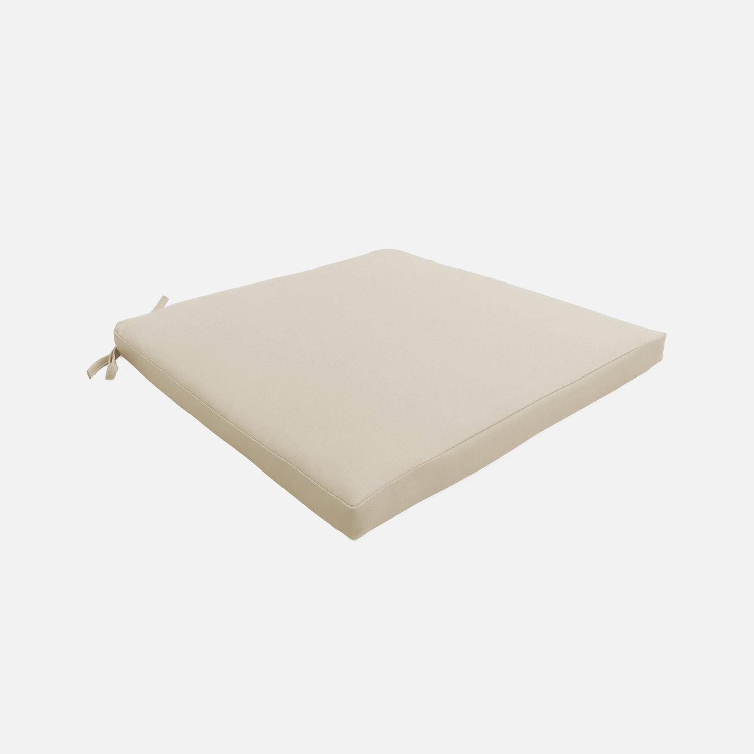 Lot de 4 coussins pour chaise de jardin beige - Elva Photo2