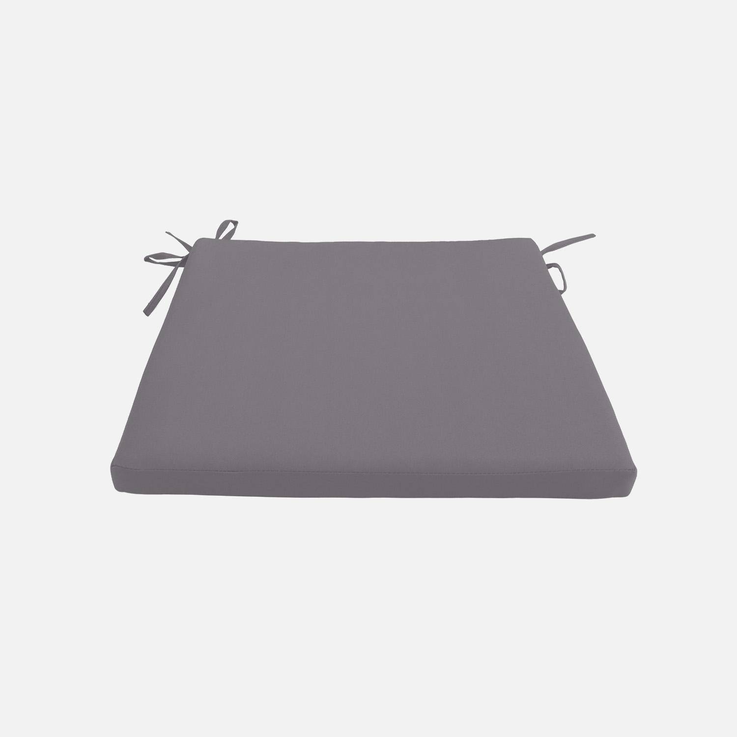 Lot de 4 coussins pour chaise de jardin gris - Elva Photo3