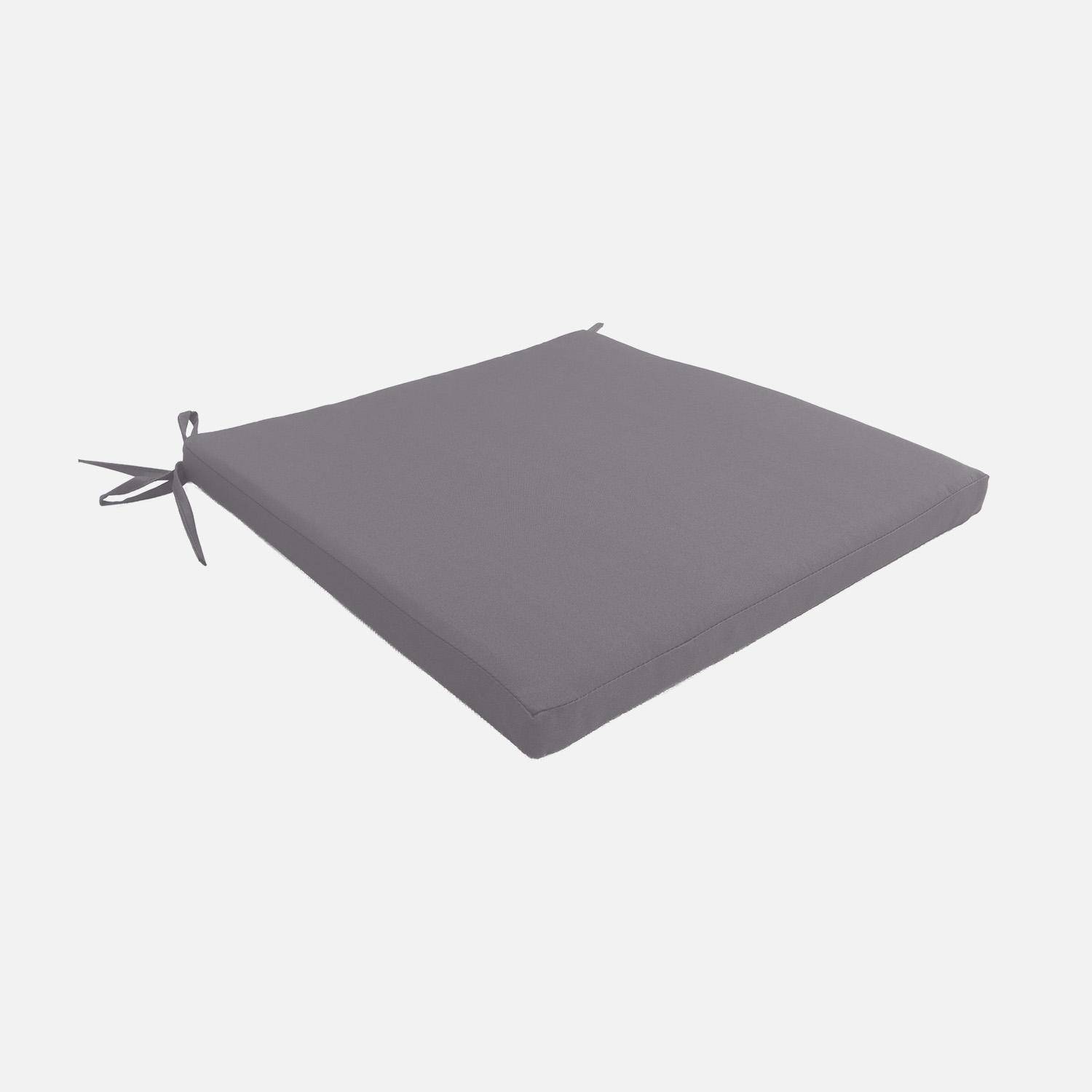 Lot de 4 coussins pour chaise de jardin gris - Elva Photo2