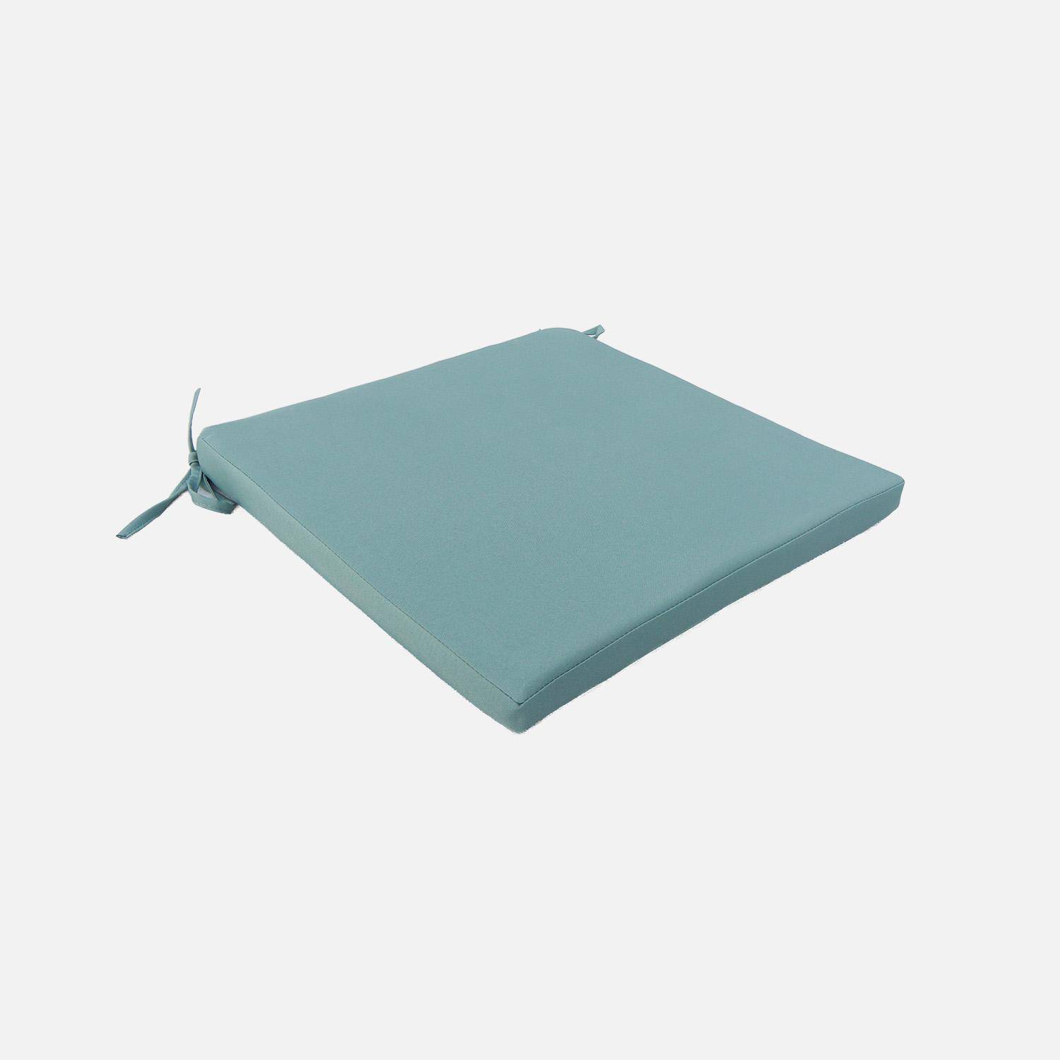 Lot de 4 coussins pour chaise de jardin vert de gris - Elva Photo2