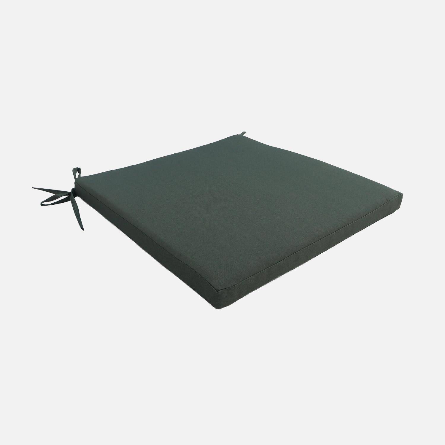 Lot de 4 coussins pour chaise de jardin kaki - Elva Photo2