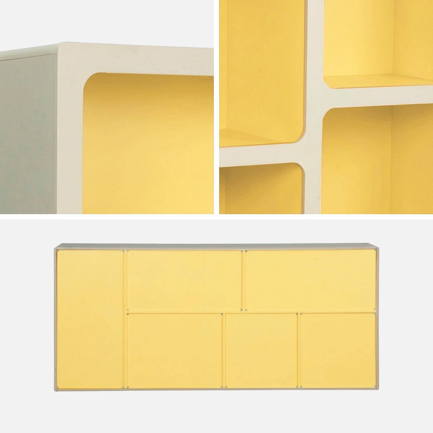 Estantería biblioteca orgánica decoración madera bicolor y 8 compartimentos Amarillo - 80x40x180 cm,sweeek,Photo7