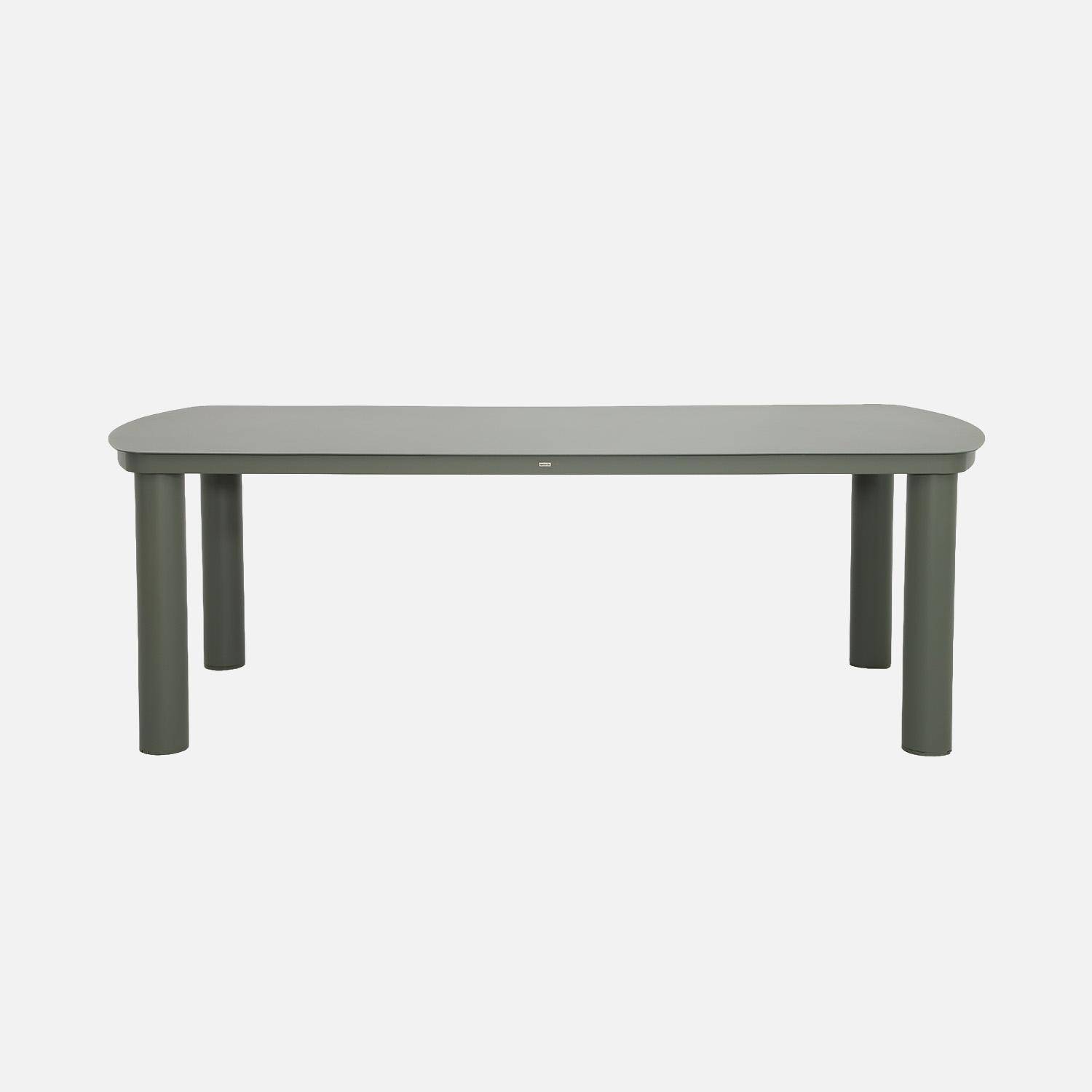 Table de jardin aluminium 10 places kaki, 225 x 100 x 75,5 cm - Zaro Photo2