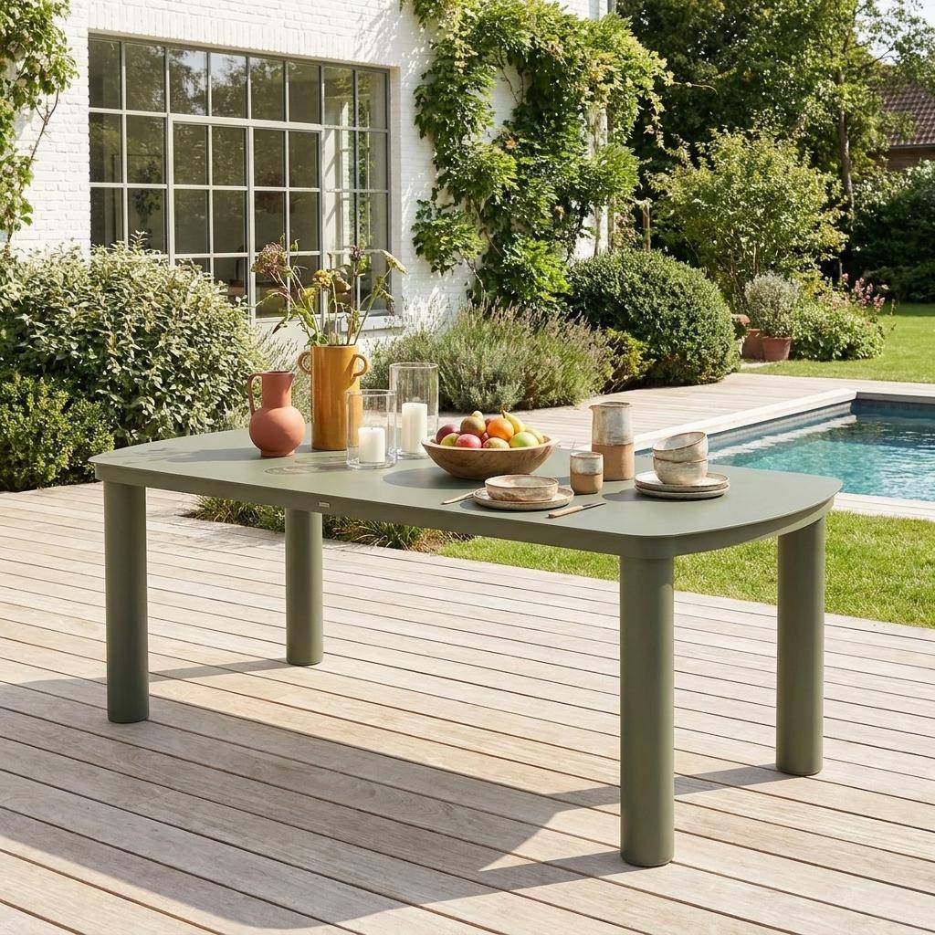 Tuintafel van aluminium met 10 plaatsen kaki 225 x 100 x 75,5 cm - Zaro Photo1