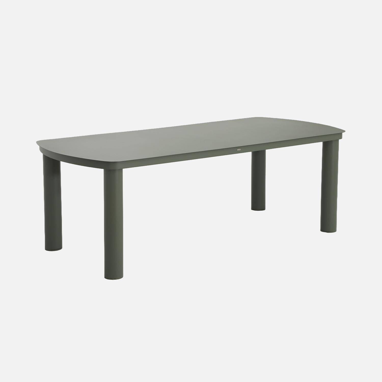 Table de jardin aluminium 10 places kaki, 225 x 100 x 75,5 cm - Zaro Photo1