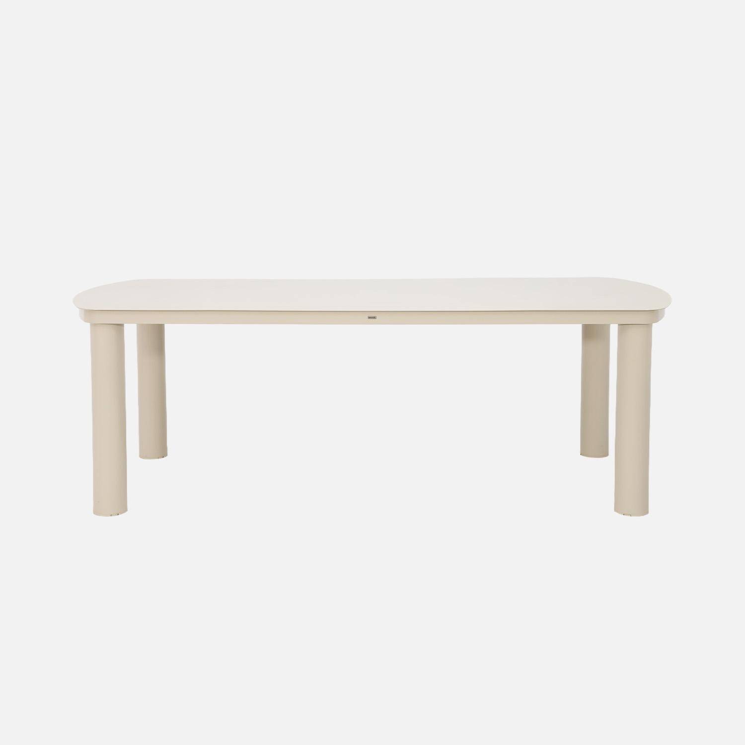 Table de jardin aluminium 10 places beige, 225 x 100 x 75,5 cm - Zaro,sweeek,Photo2