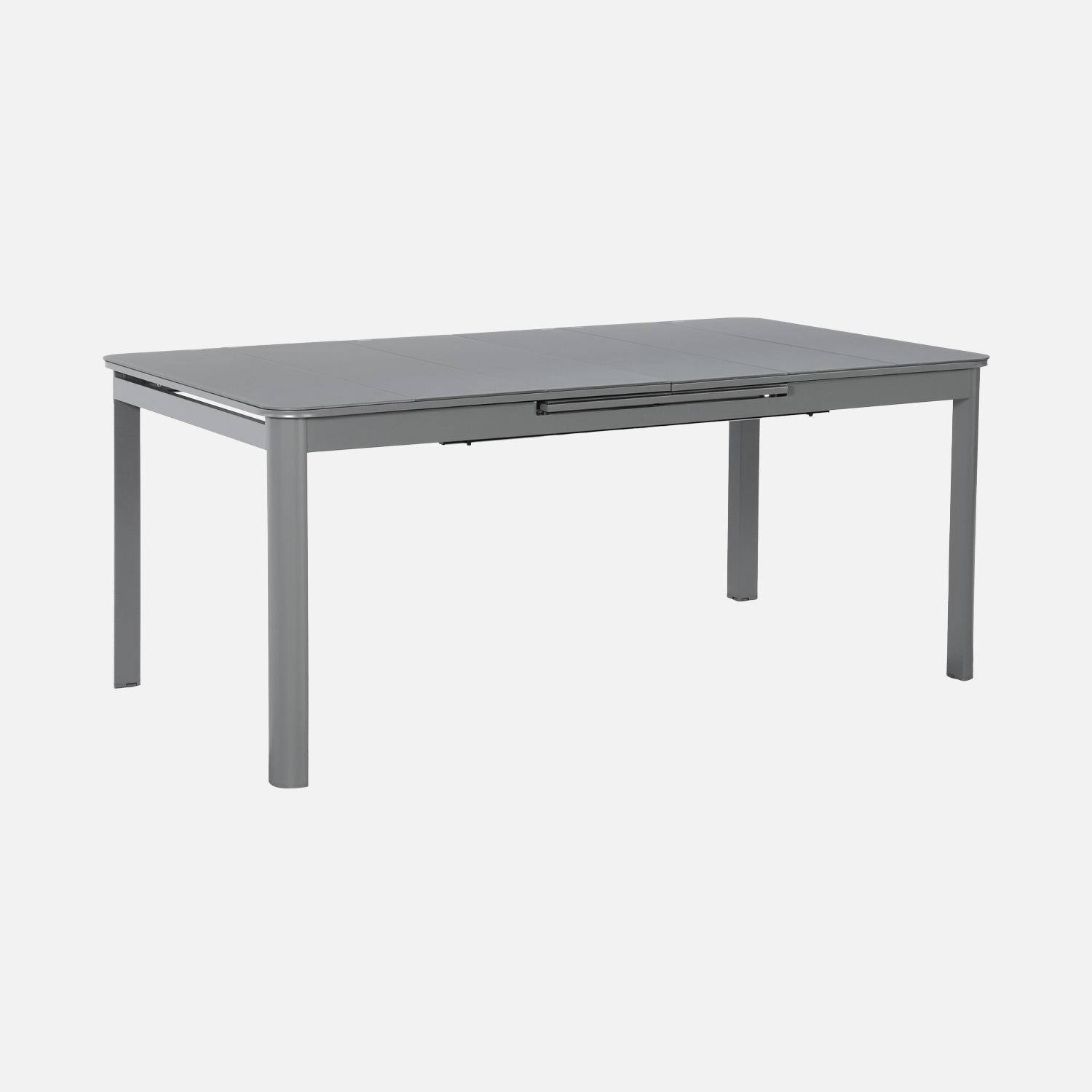 Ausziehbarer Gartentisch aus Aluminium für 8 Personen anthrazit