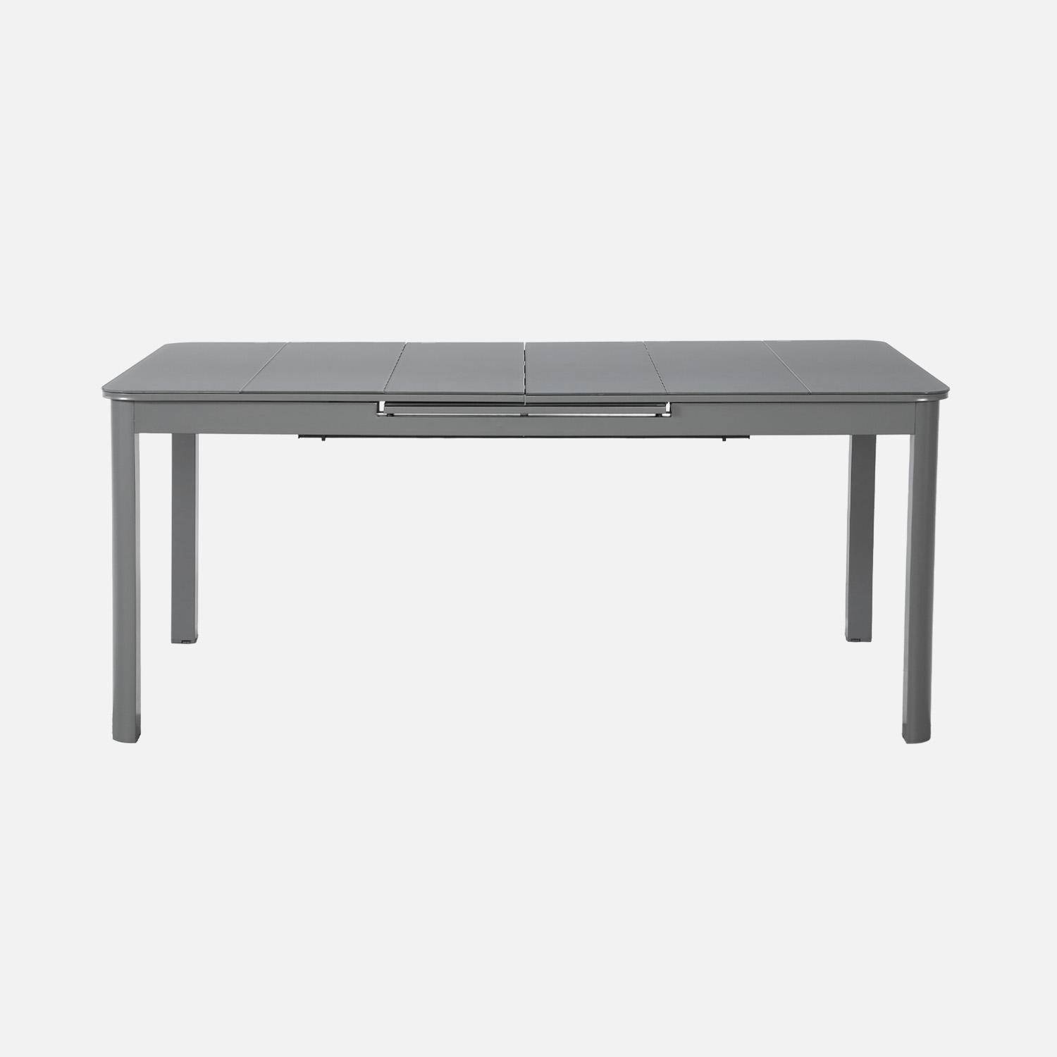 Table de jardin extensible aluminium 8 places anthracite - Soria Photo2
