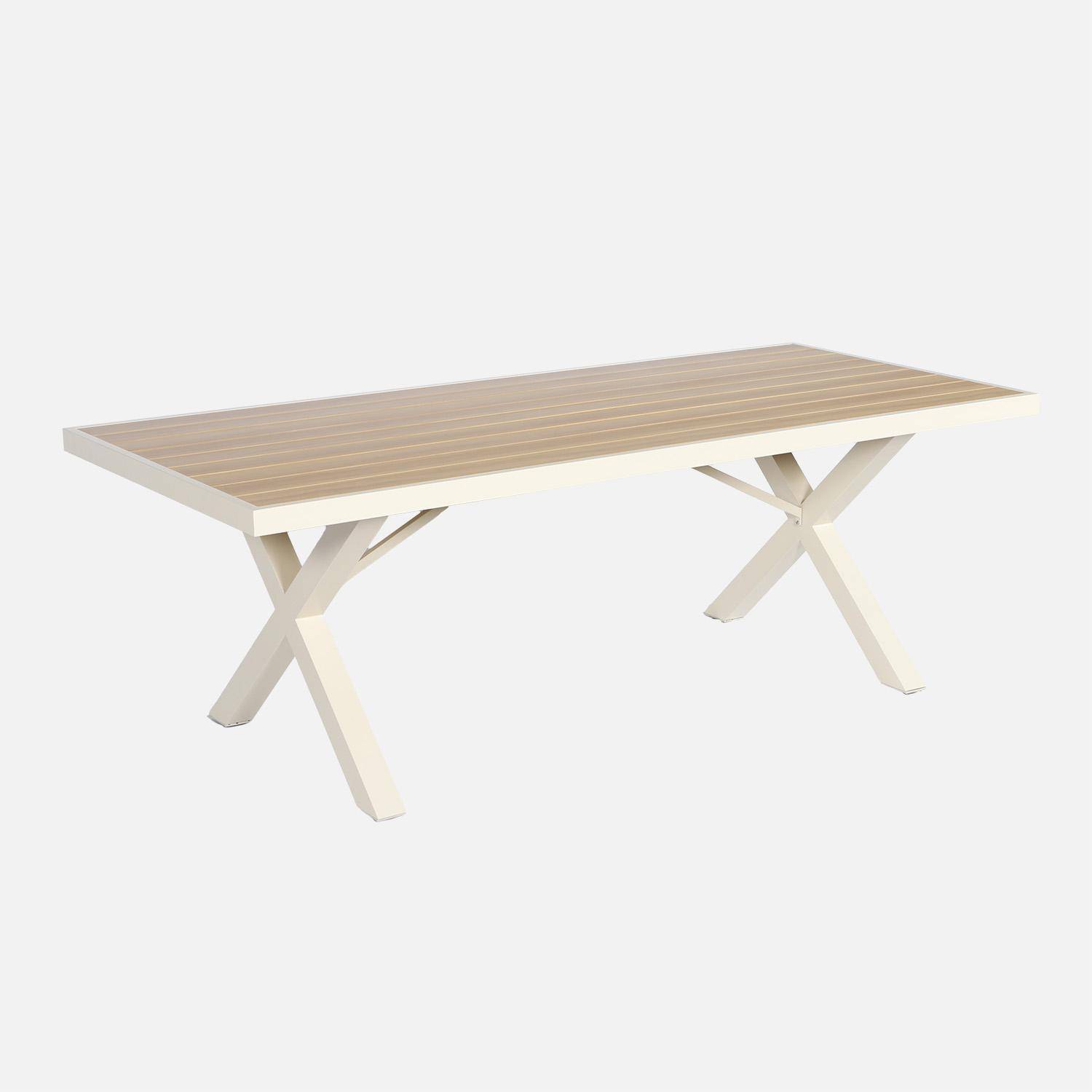 Mesa de jardim de alumínio, 8 lugares Natural - 220x99.5x76 cm,sweeek,Photo2