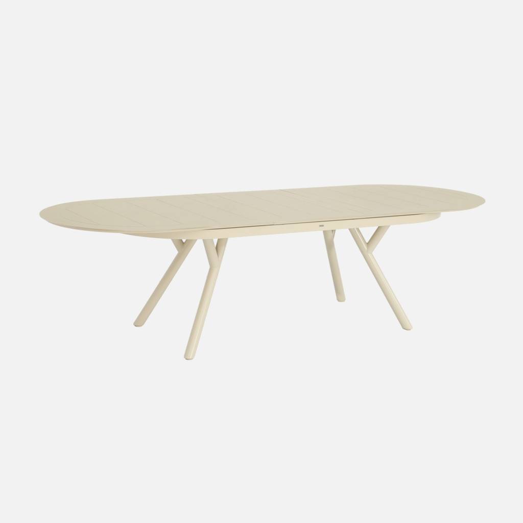 Tavolo da giardino ovale allungabile in alluminio, 10 posti, Beige