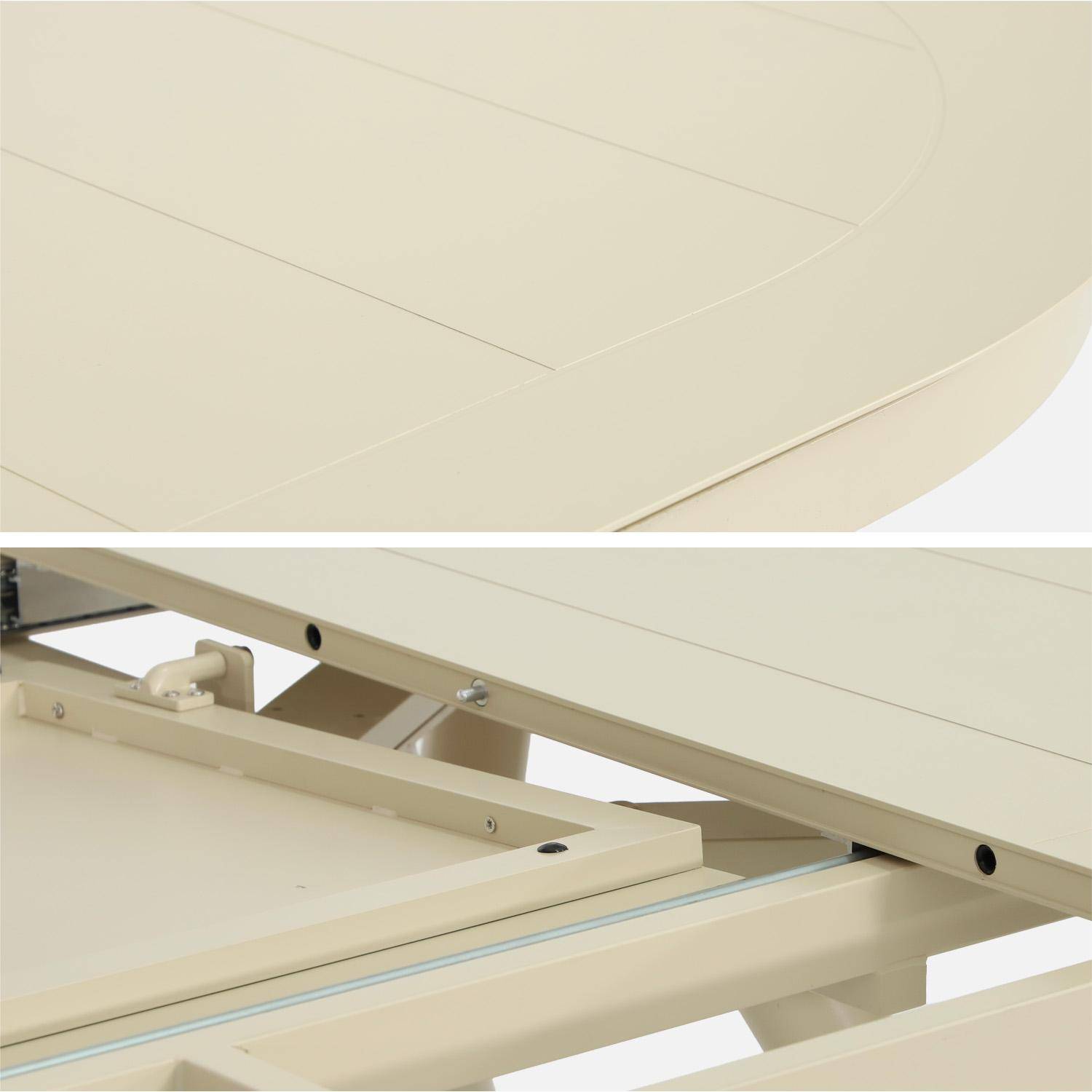 Tavolo da giardino ovale allungabile in alluminio, 10 posti Beige - 280x100x75 cm,sweeek,Photo8