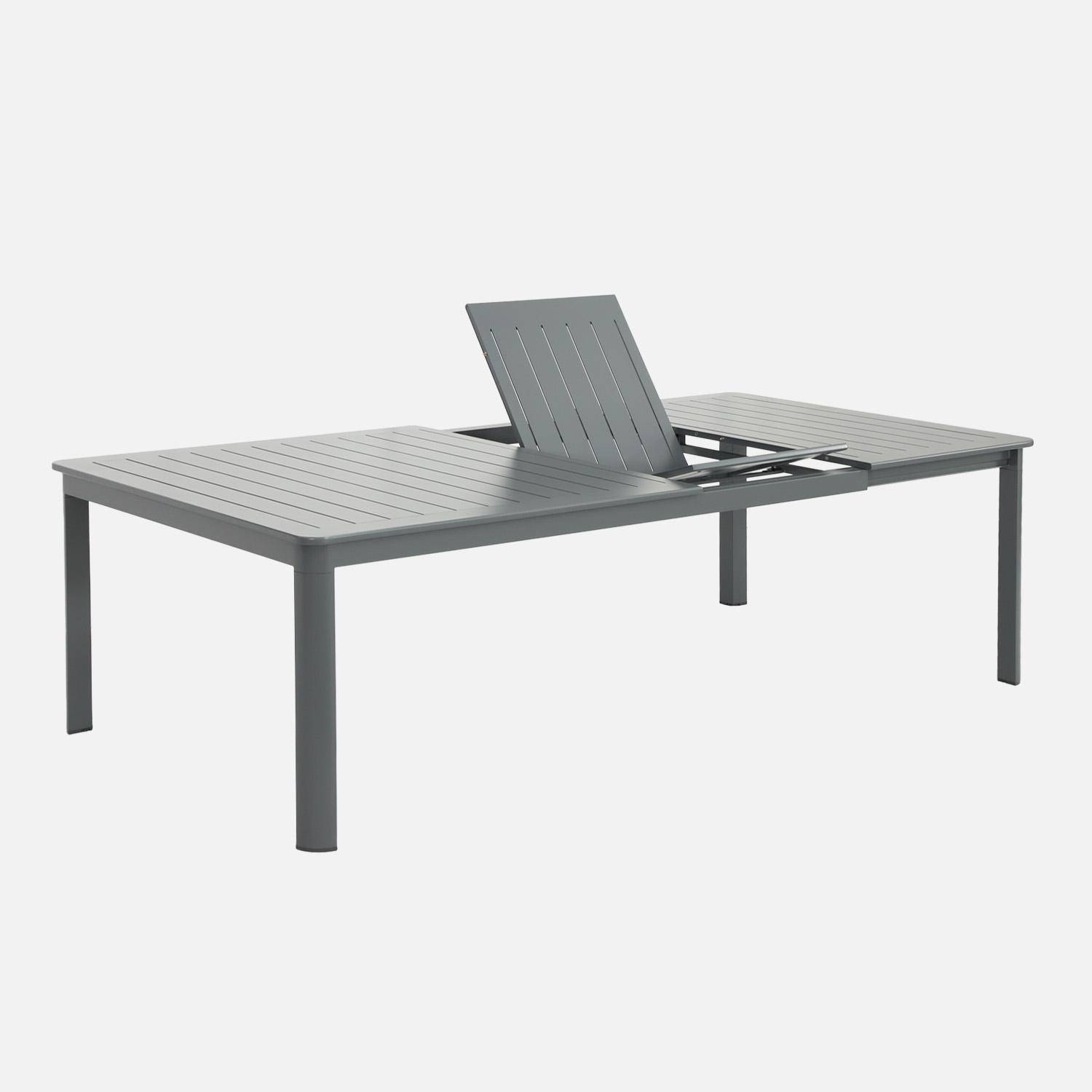Mesa de jardim extensível em alumínio, 12 lugares Antracite - 259x135x75 cm,sweeek,Photo2