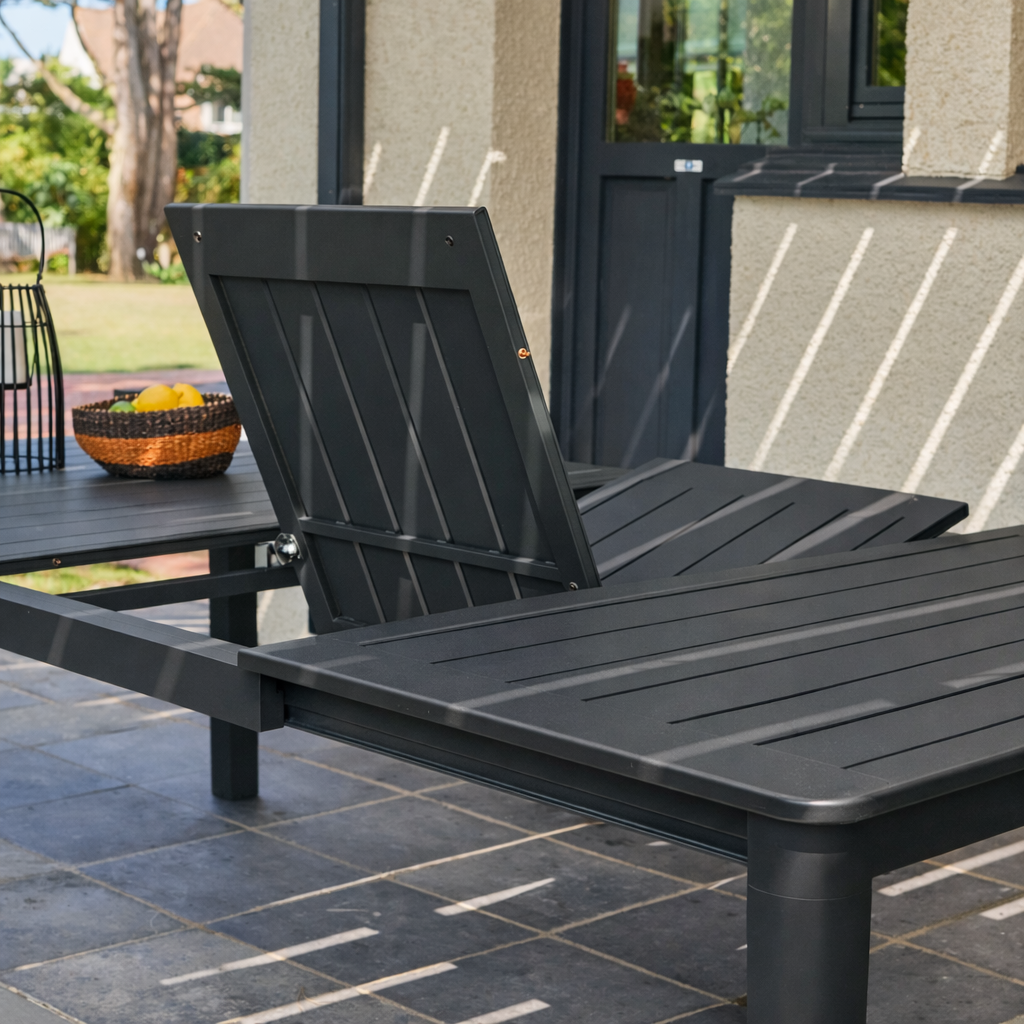 Uitschuifbare tuintafel aluminium tot 12 plaatsen antraciet - Karo Photo6