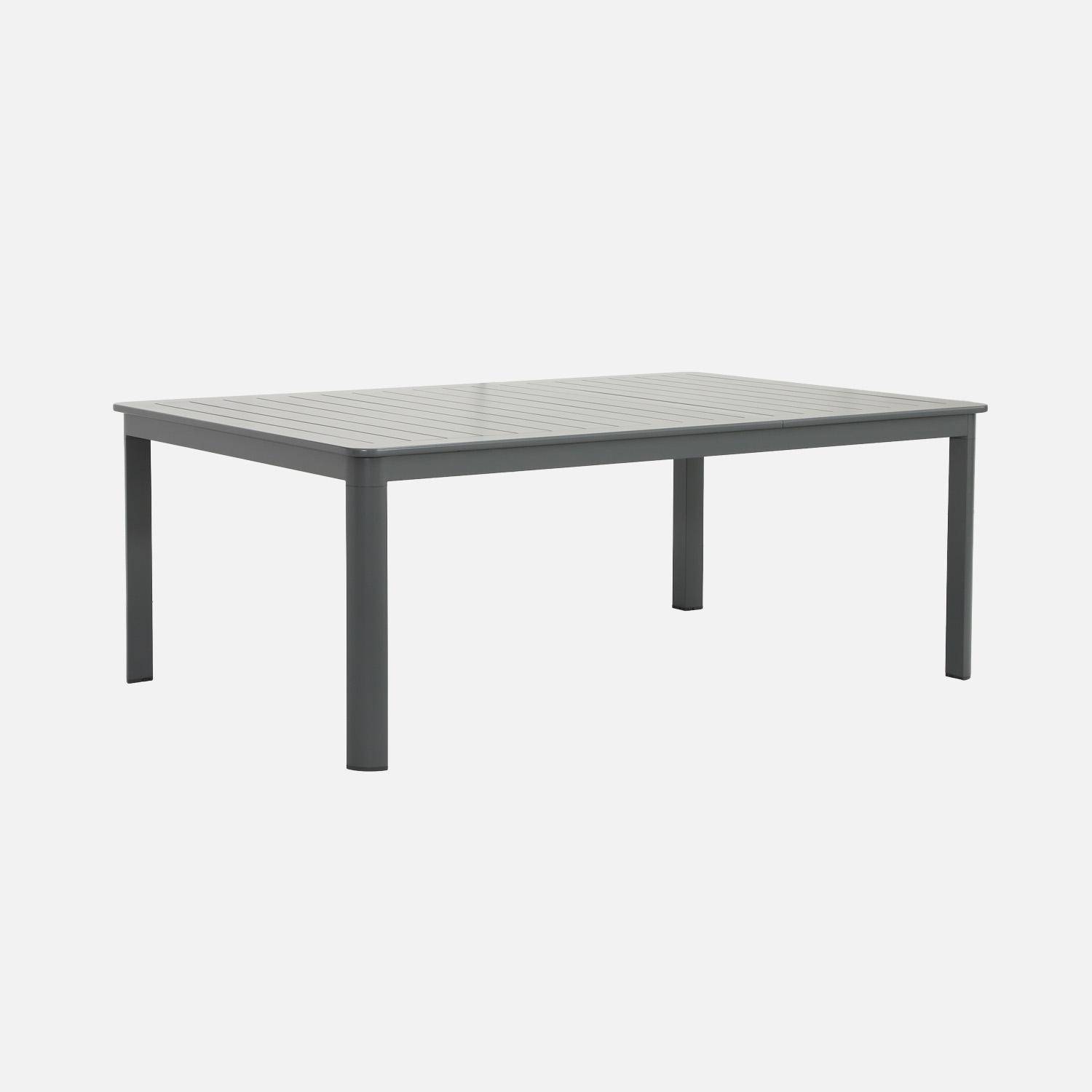 Mesa de jardim extensível em alumínio, 12 lugares Antracite - 259x135x75 cm,sweeek,Photo3