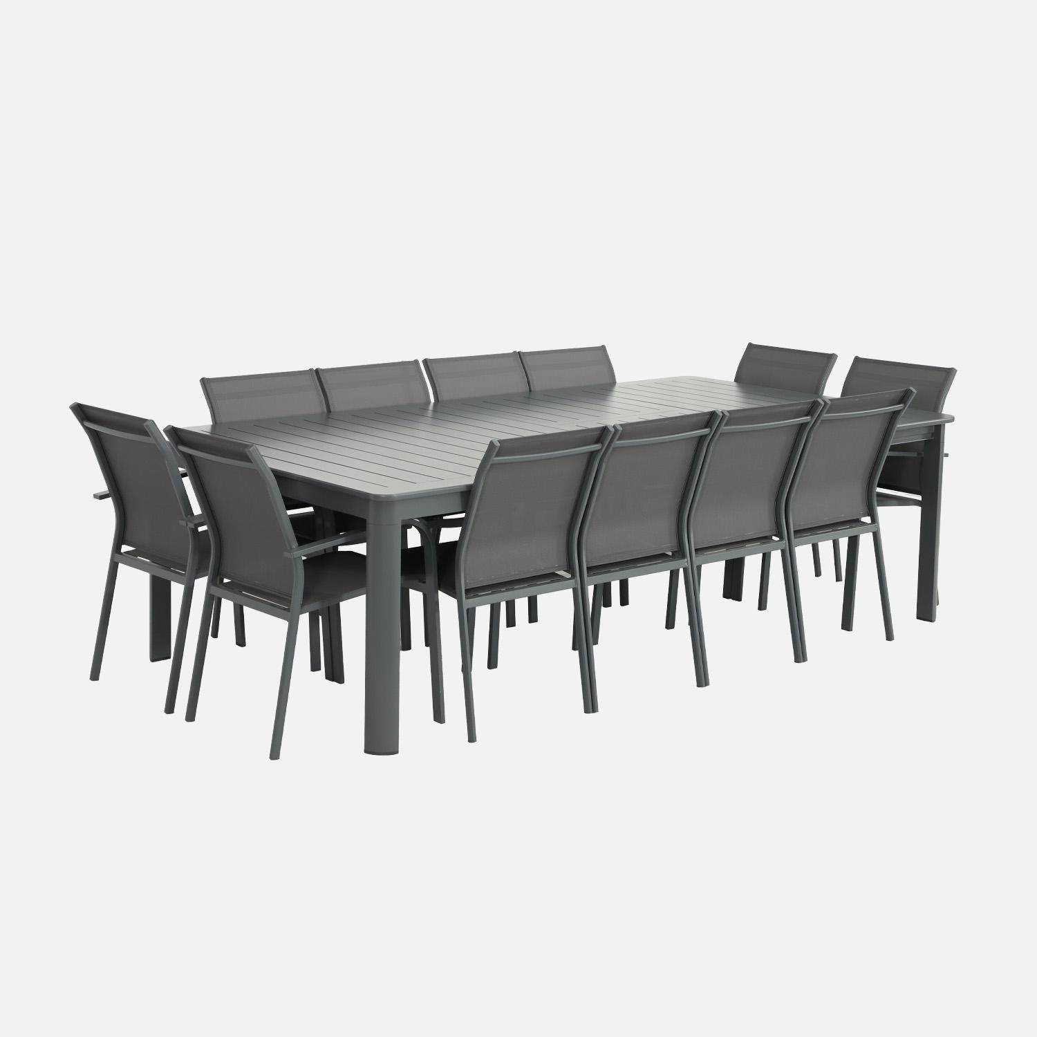 Extendable aluminum garden table seats 12 anthracite 199/259x135x75 cm - Karo Photo5