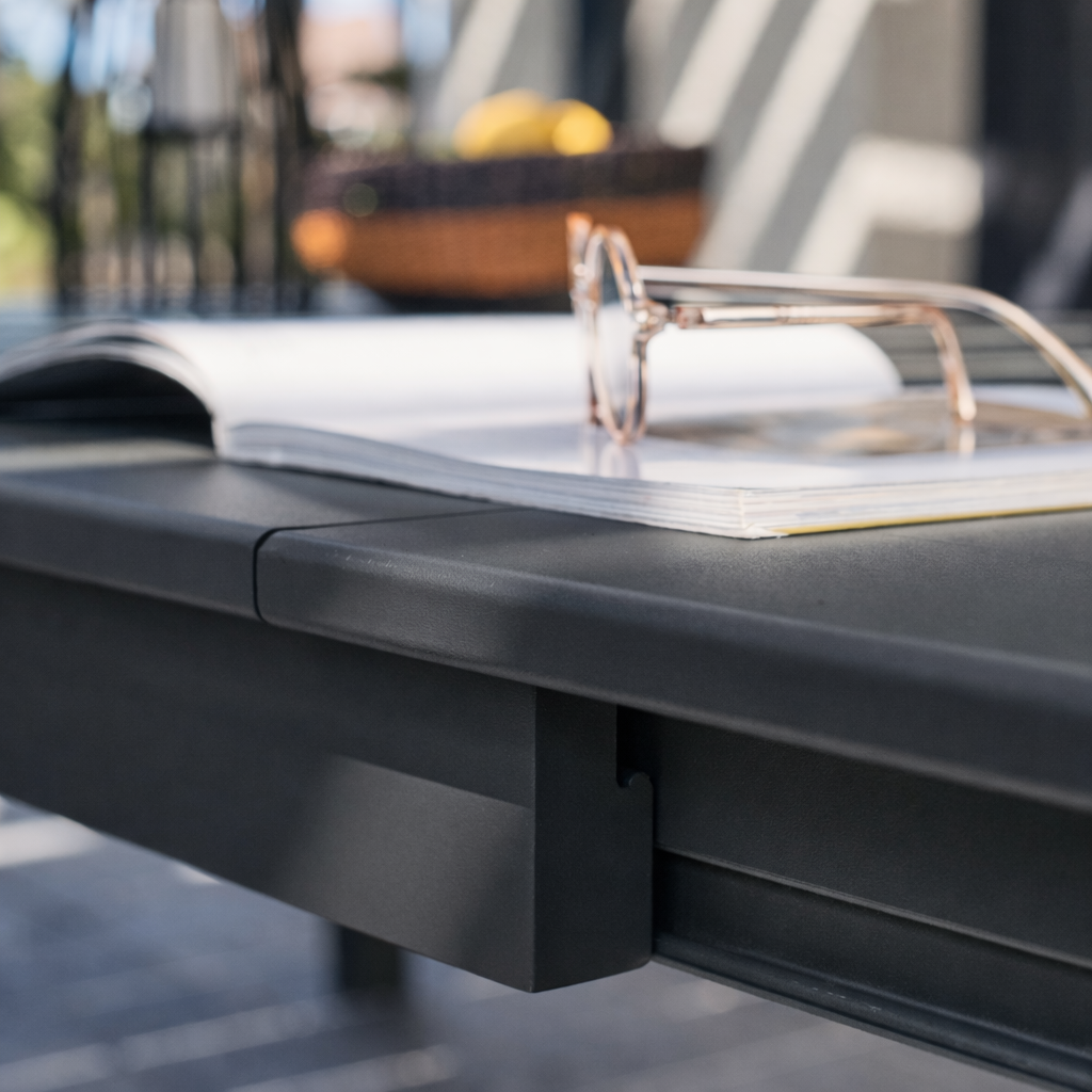 Uitschuifbare tuintafel aluminium tot 12 plaatsen antraciet - Karo Photo4