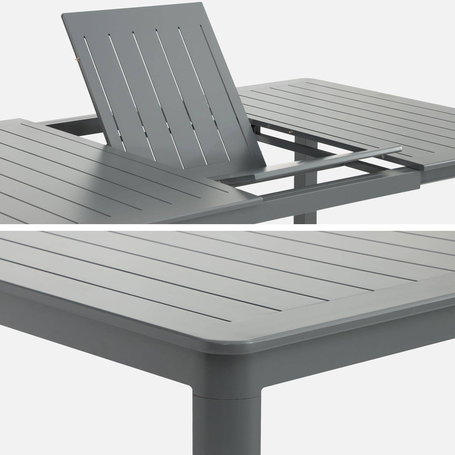 Mesa de jardim extensível em alumínio, 12 lugares Antracite - 259x135x75 cm Photo4