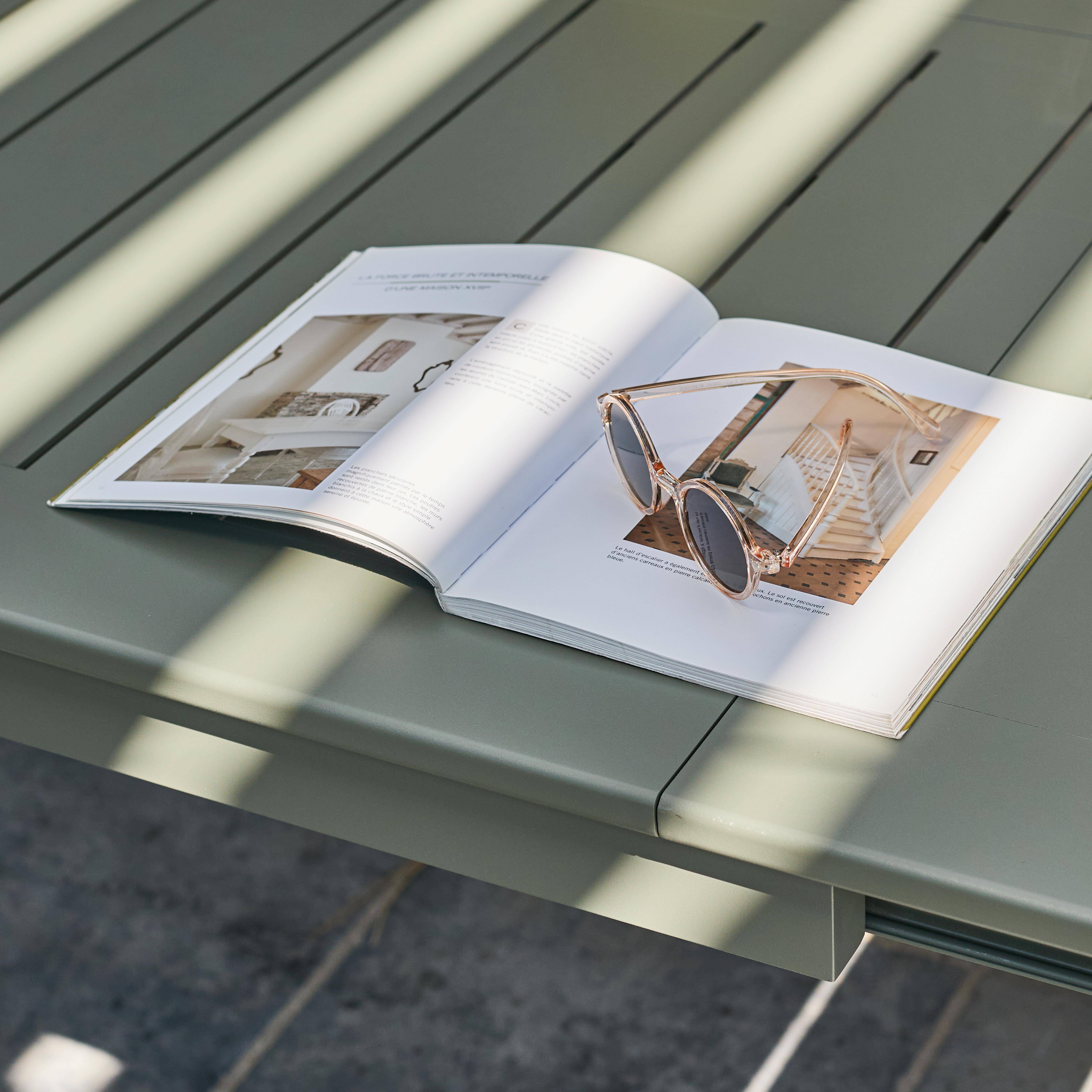 Uitschuifbare aluminium tuintafel tot 12 plaatsen kaki - Karo Photo3