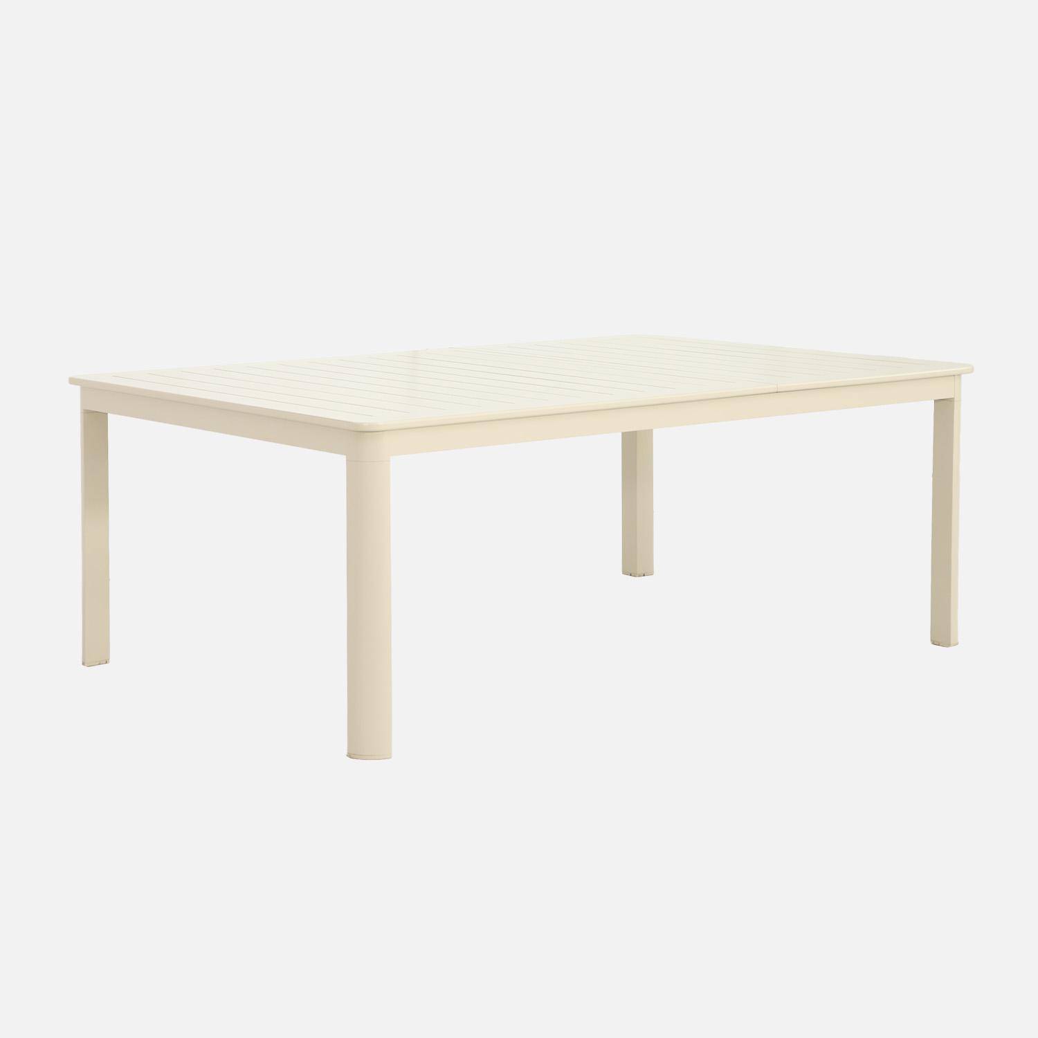 Extendable aluminum garden table seats 12 beige 199/259x135x75 cm - Karo Photo3