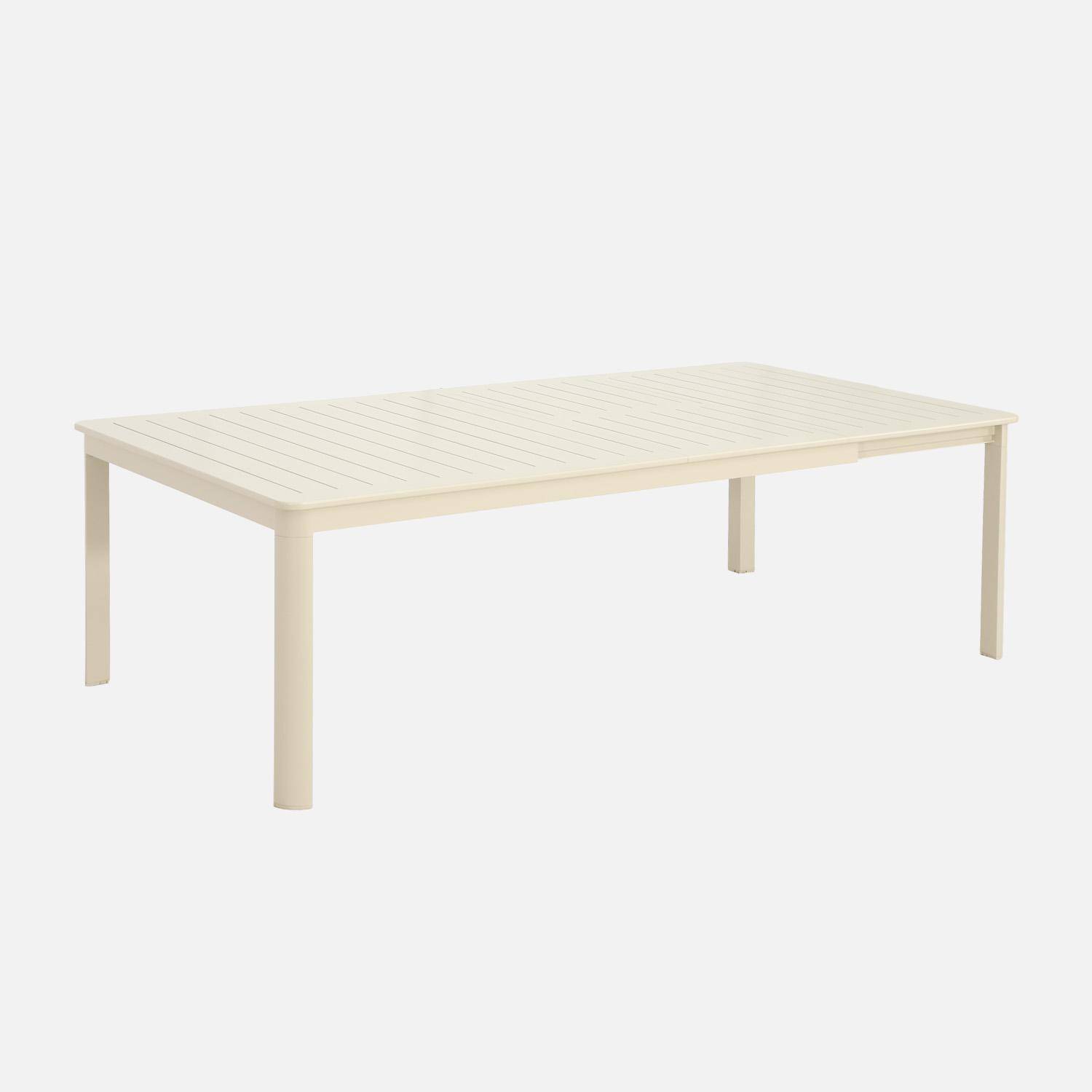 Uitschuifbare aluminium tuintafel tot 12 plaatsen beige - Karo,sweeek,Photo6