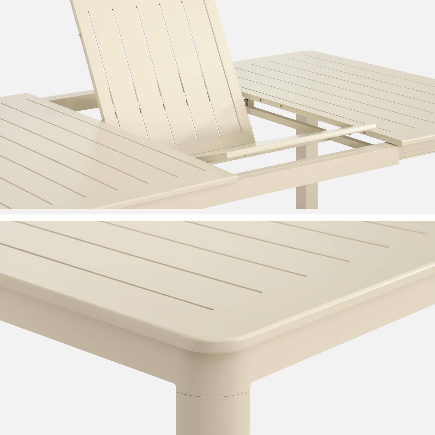 Uitschuifbare aluminium tuintafel tot 12 plaatsen beige - Karo,sweeek,Photo9