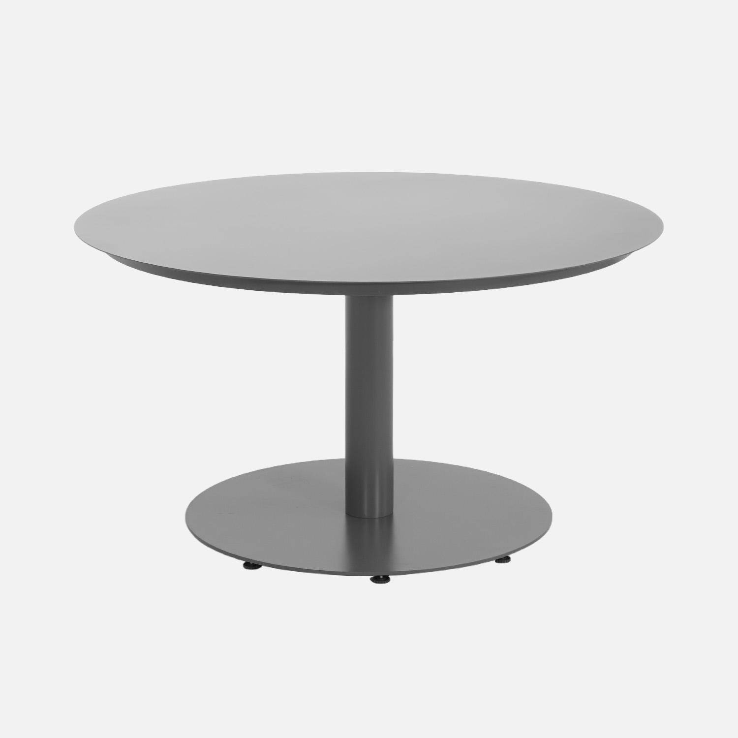 Table de jardin ronde aluminium 6 places anthracite - Oreva,sweeek,Photo1
