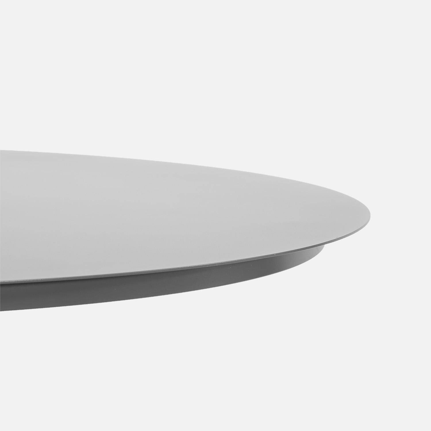 Ronde tuintafel voor 6 personen van aluminium antraciet - Oreva,sweeek,Photo3