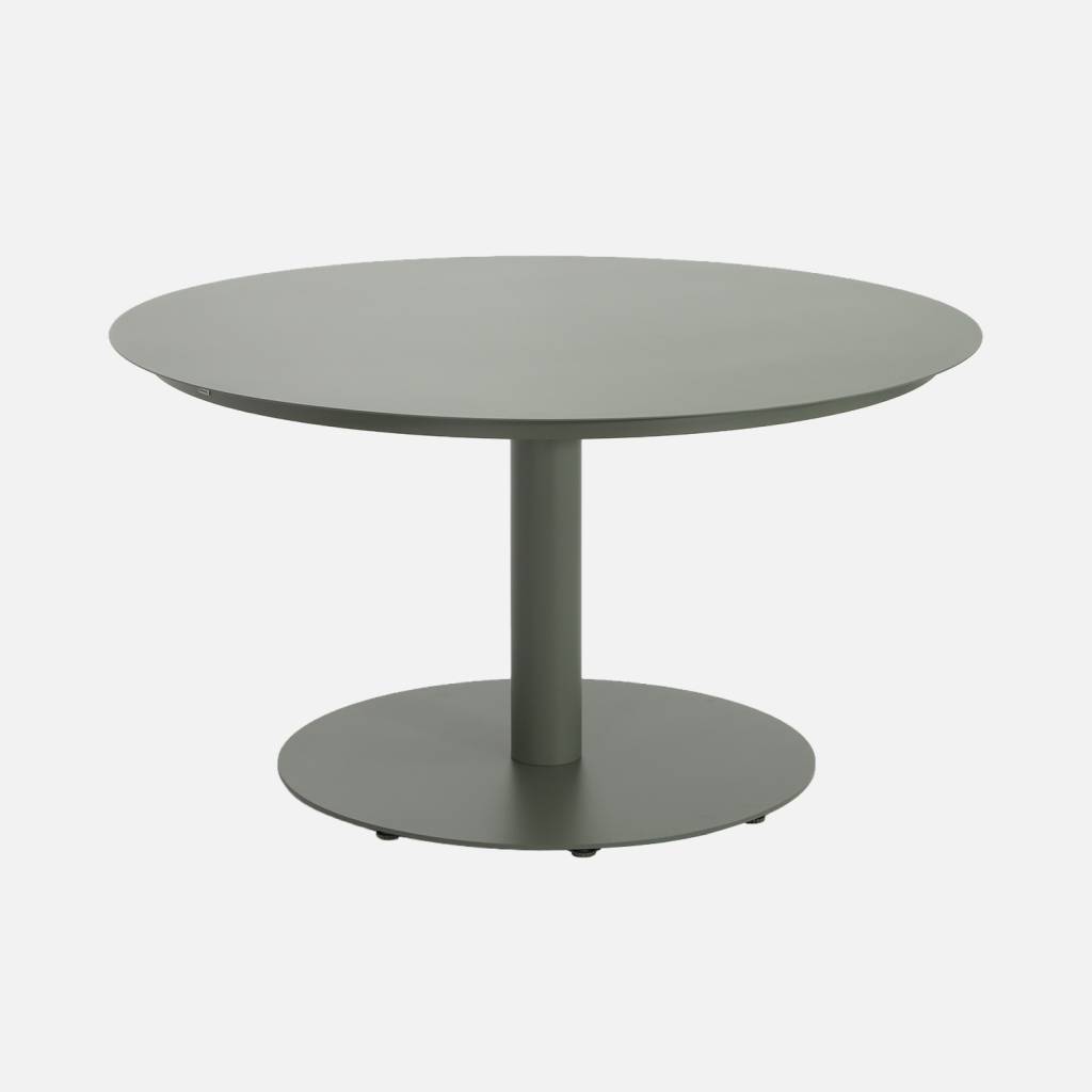 Table de jardin ronde aluminium 6 places kaki