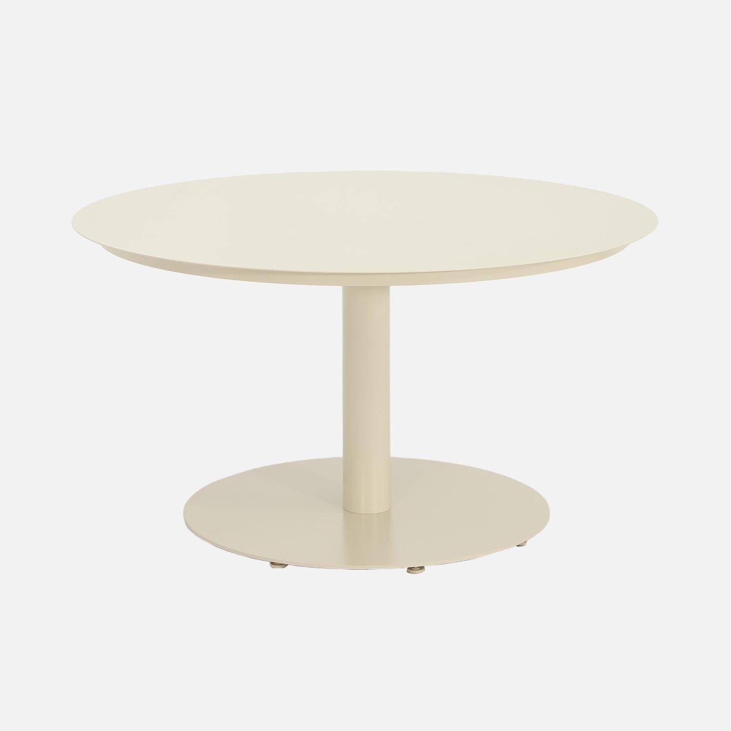 Table de jardin ronde aluminium 6 places beige - Oreva,sweeek,Photo1