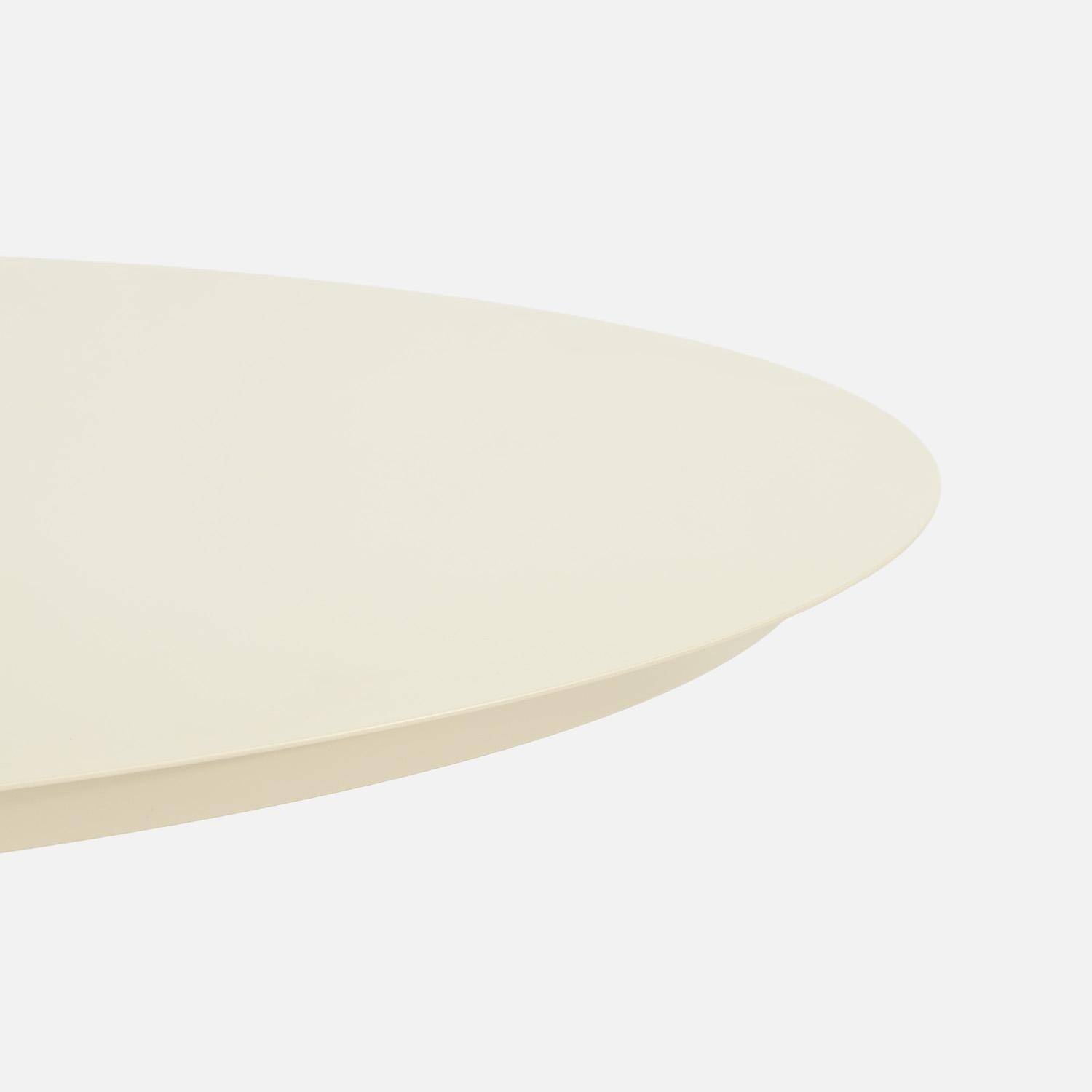 Table de jardin ronde aluminium 6 places beige - Oreva Photo2