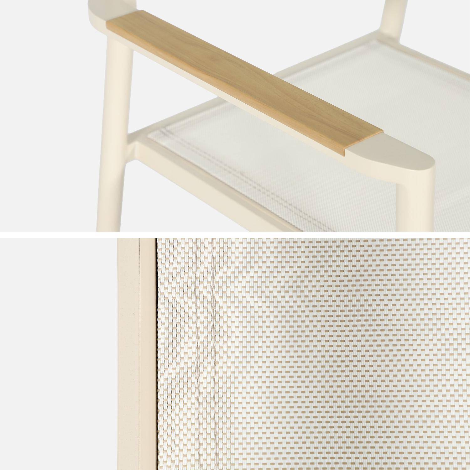 2er-Set Gartenstühle aus Aluminium und Textilene beige - Fira,sweeek,Photo5