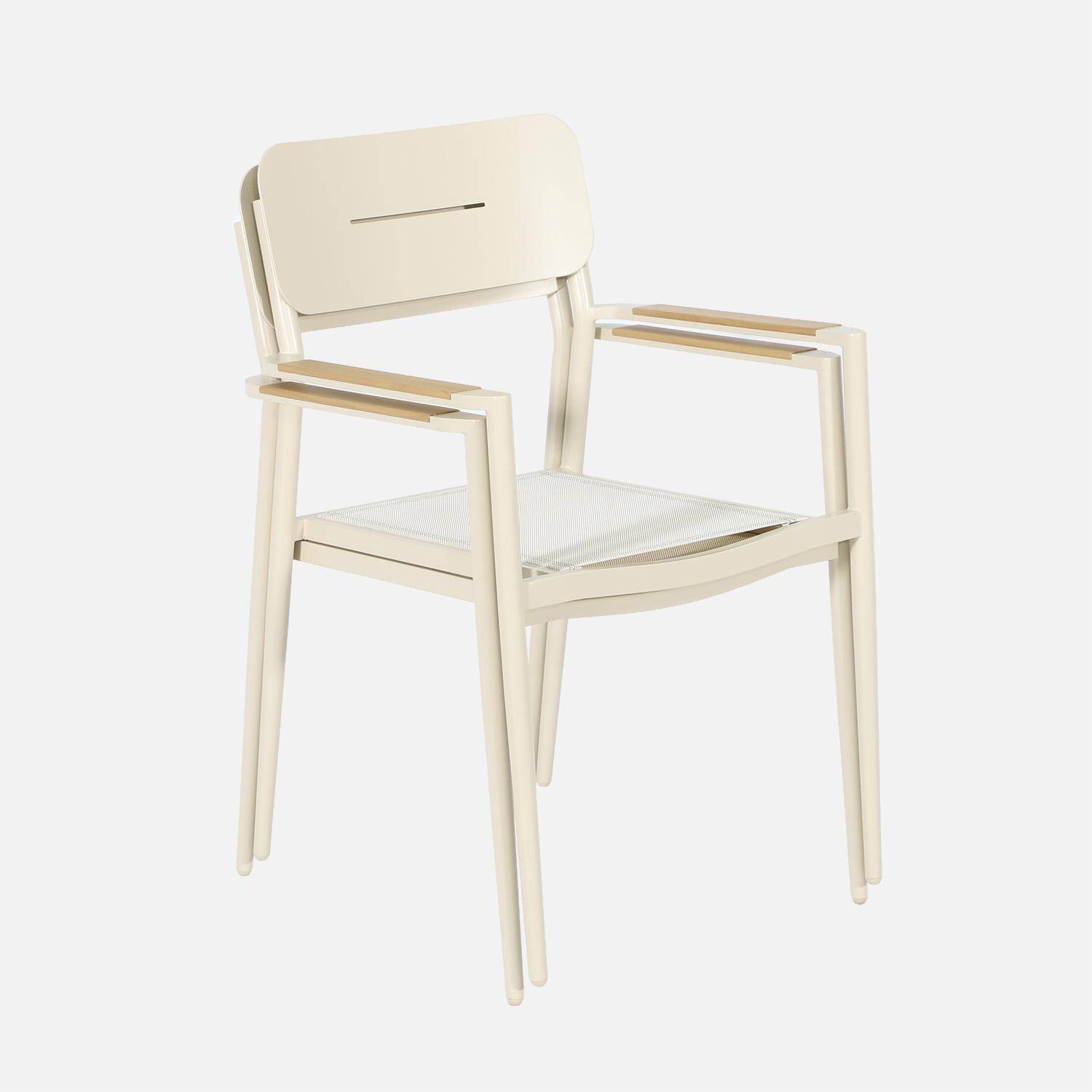 2er-Set Gartenstühle aus Aluminium und Textilene beige - Fira,sweeek,Photo4