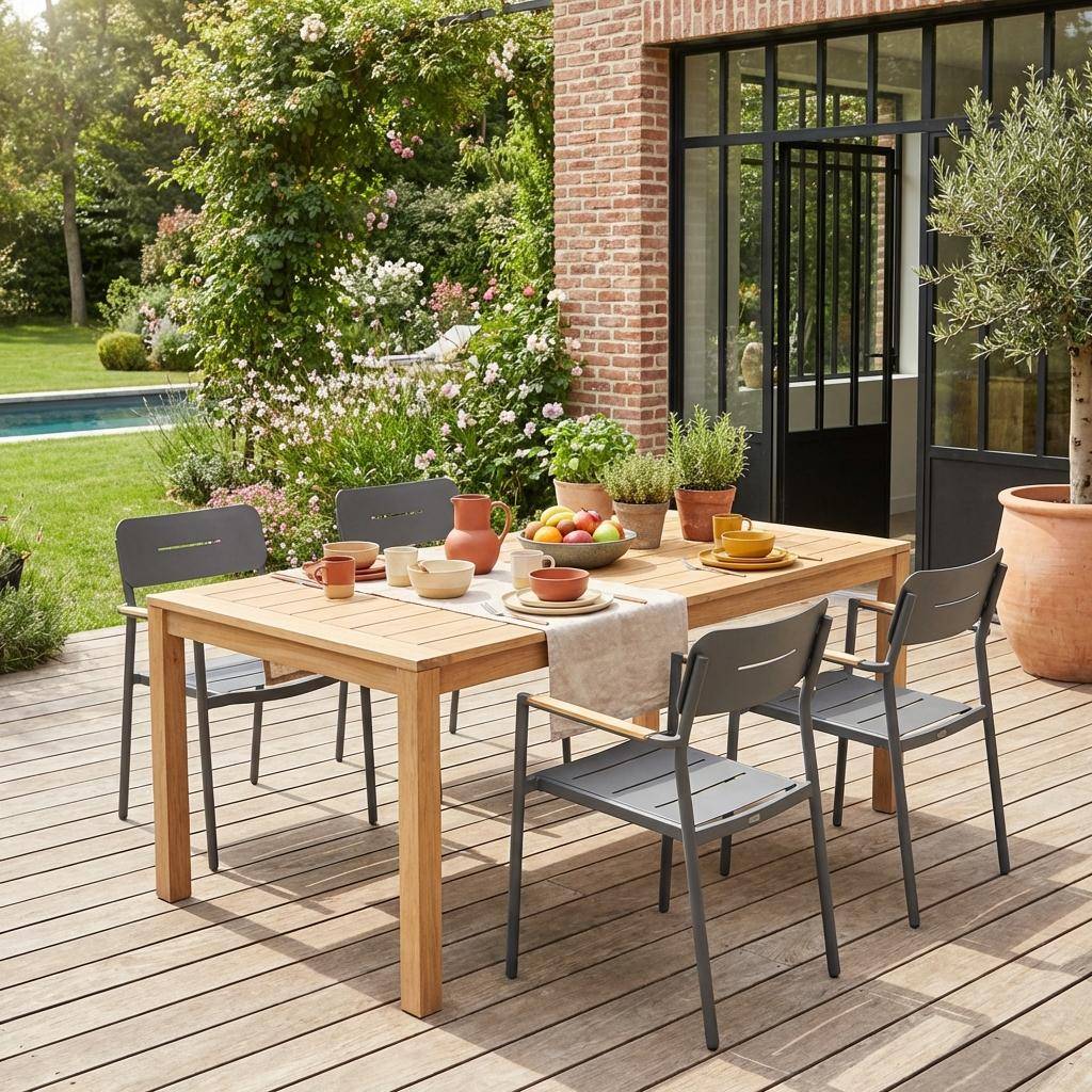 4er-Set Gartenstühle aus Aluminium und Textilene anthrazit - Fira,sweeek,Photo1